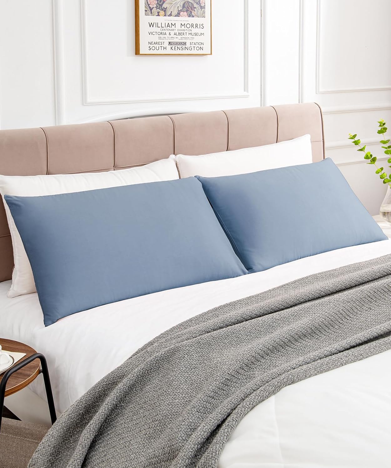 Warmstar Cotton Pillow Cases Standard Size Set of 2, 600 Thread Count Pillowcases 20x26 Inches, Soft Long Staple Cotton Pillowcases Breathable with Envelope Closure,Denim Blue