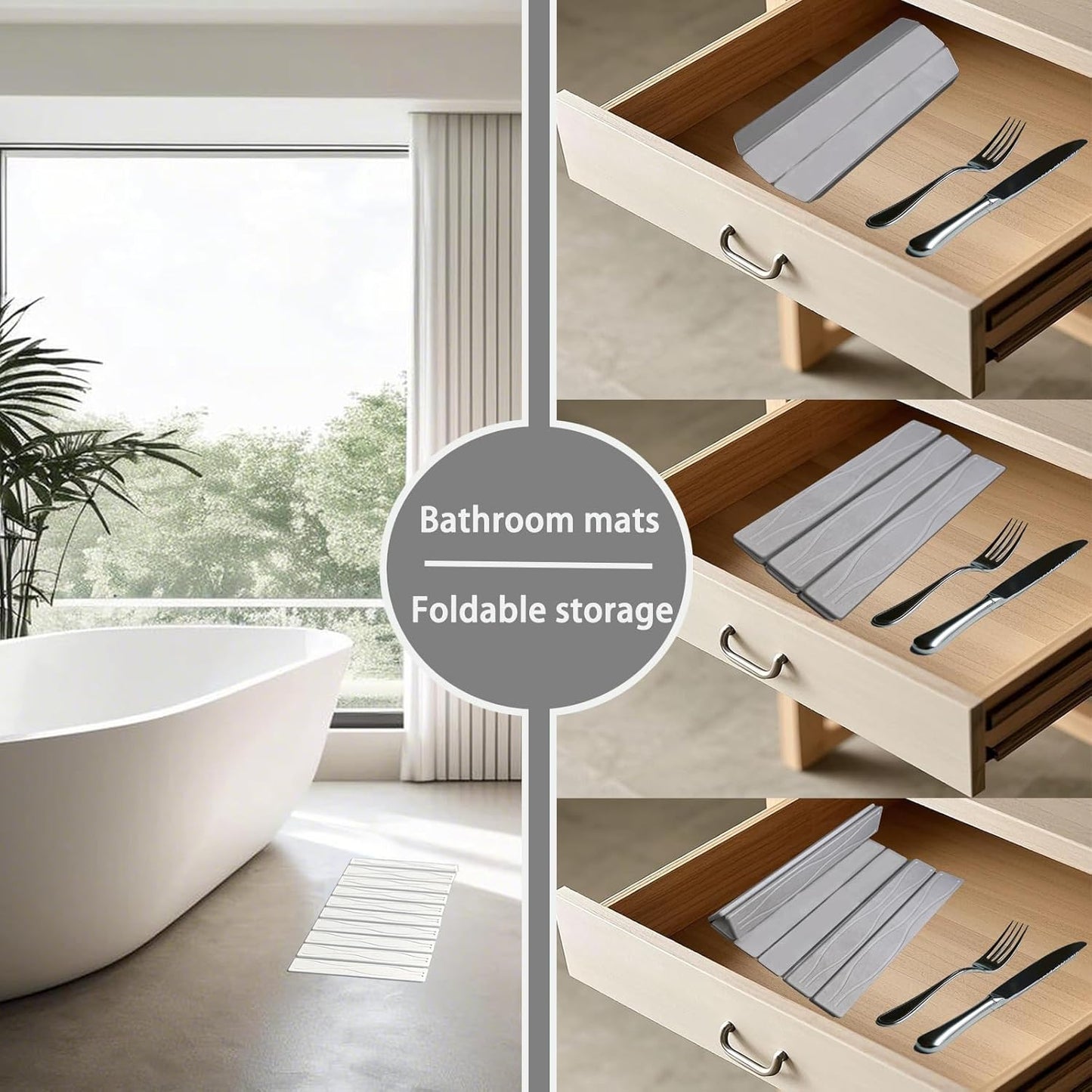 Dish Drying Matt and Foldable Stone Dish Drying Mat, Quick Drying Stone Bath Mat For Kitchen Counter and Sink Use by Dish Rack,Countertop Mat for Mom,Light Grey