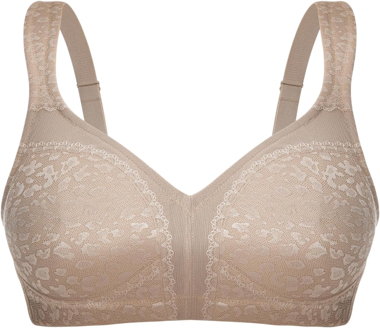 ZeroBound Women's Minimizer Bras Comfort Cushion Strap Wirefree Full Coverage Large Bust Non-Padded Bra