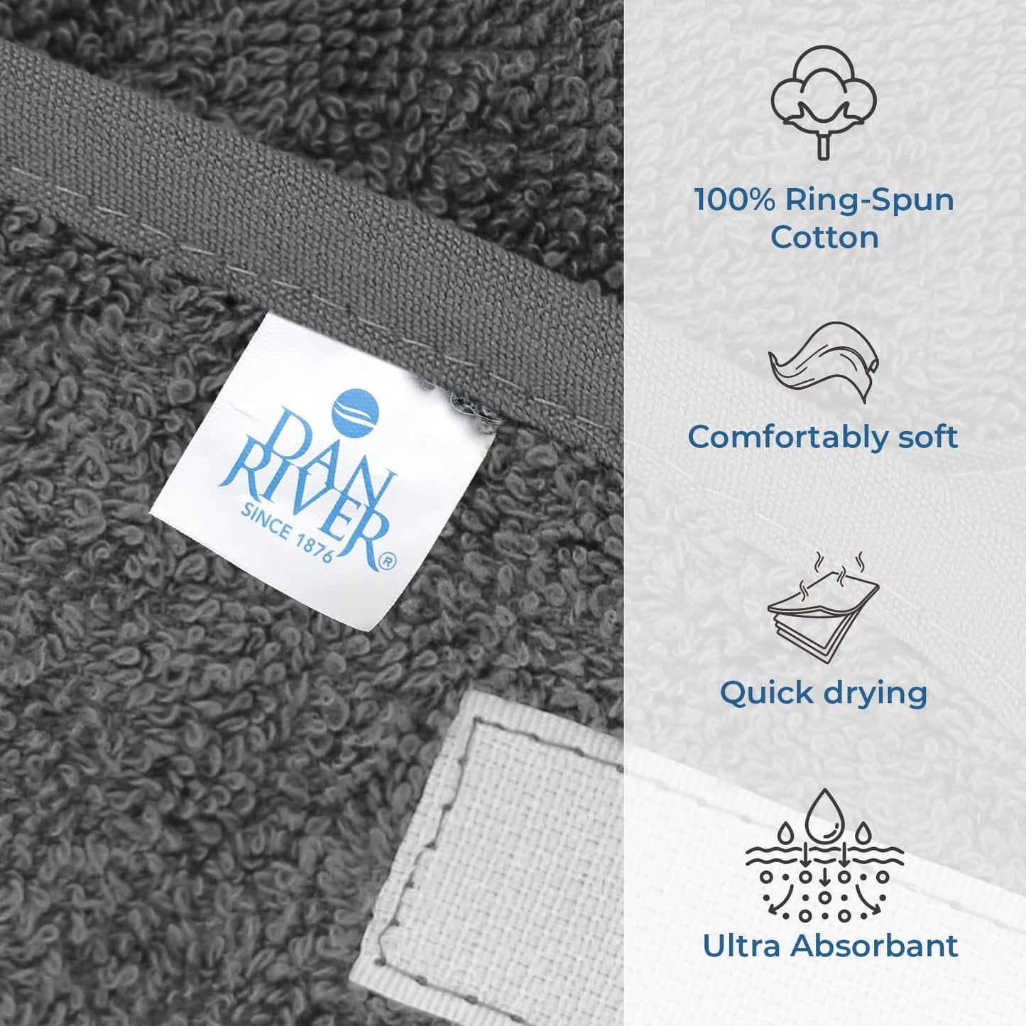 Dan River Facial Spa Headband, Pack of 3, Makeup Shower Bath Wrap Sport Headband Velcro Adjustable Ultra Soft Terry Cloth Stretch Towels for Face Washing, Shower, Yoga and Makeup