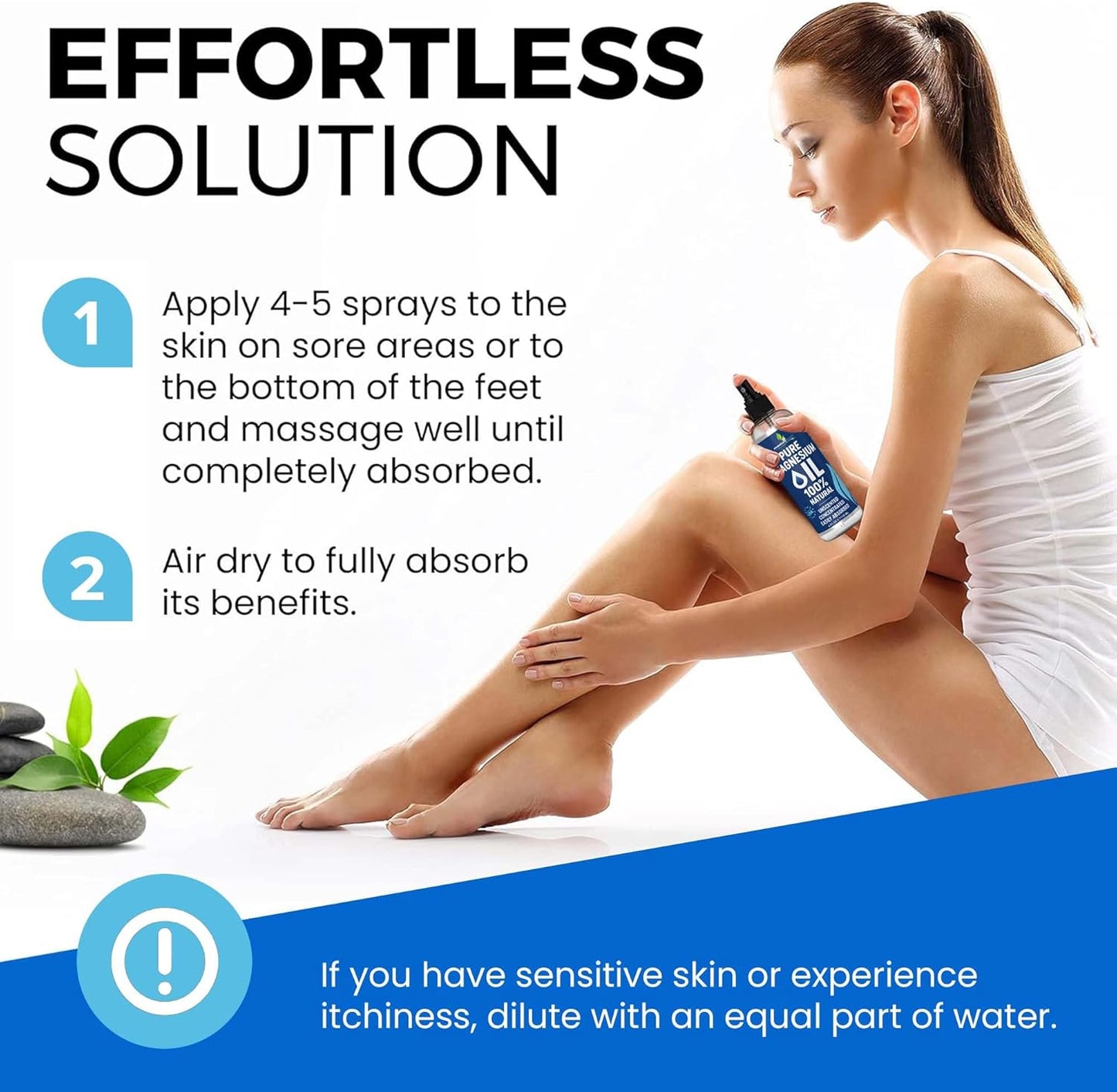 Pure Magnesium Oil Spray 4oz - Topical Magnesium Spray for Sleep Extra Strength - Less Sting - Less Itch - 100% Natural and Organic Oil - Made in USA