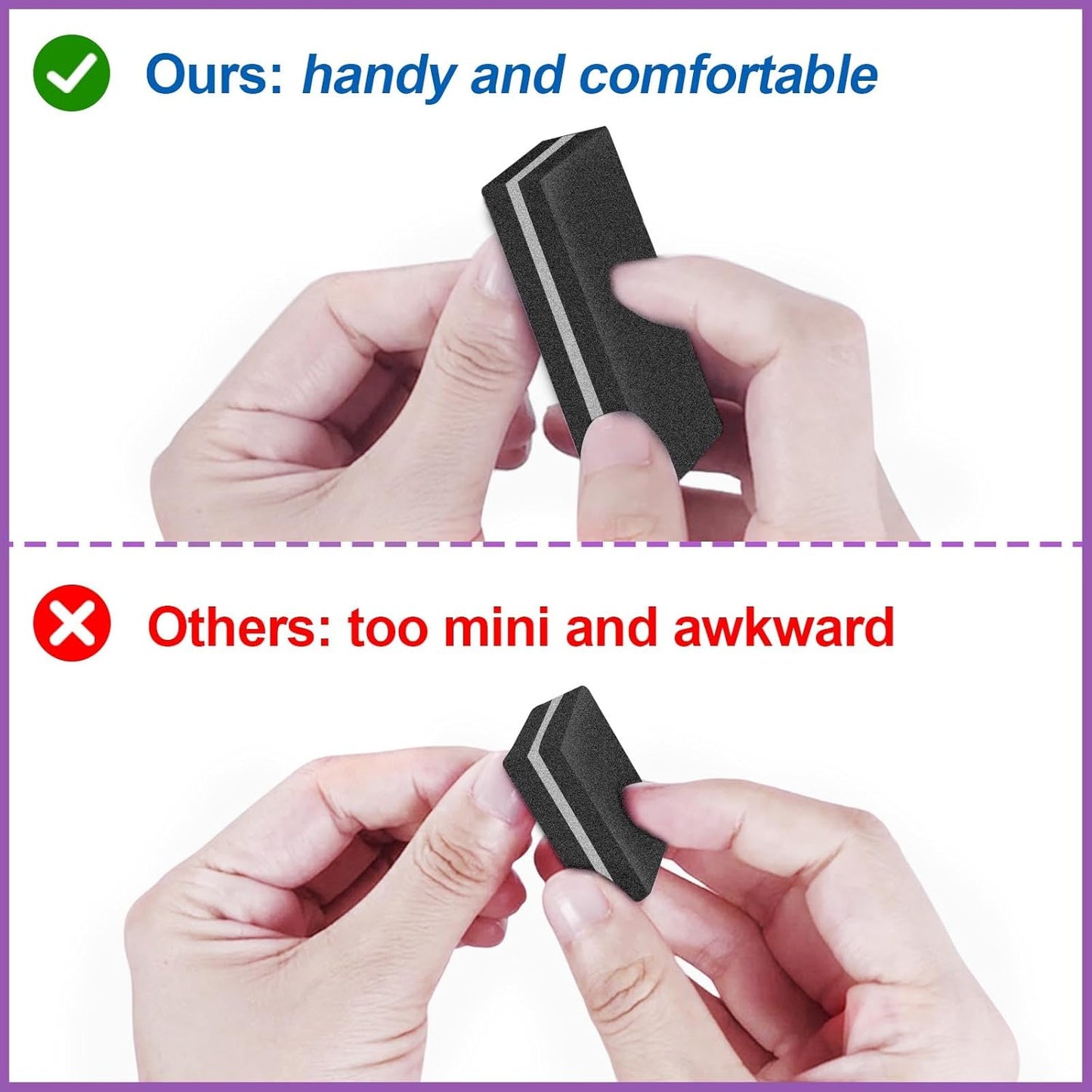 Nail Buffers (30 Pack), Buffer Block Nail File for Acrylic Nails and Natural Nails, 100/180 Grit Small Nail Buffer Block Bulk Buffing Blocks for Nail Buff Professional Manicure File Blocks Set Black