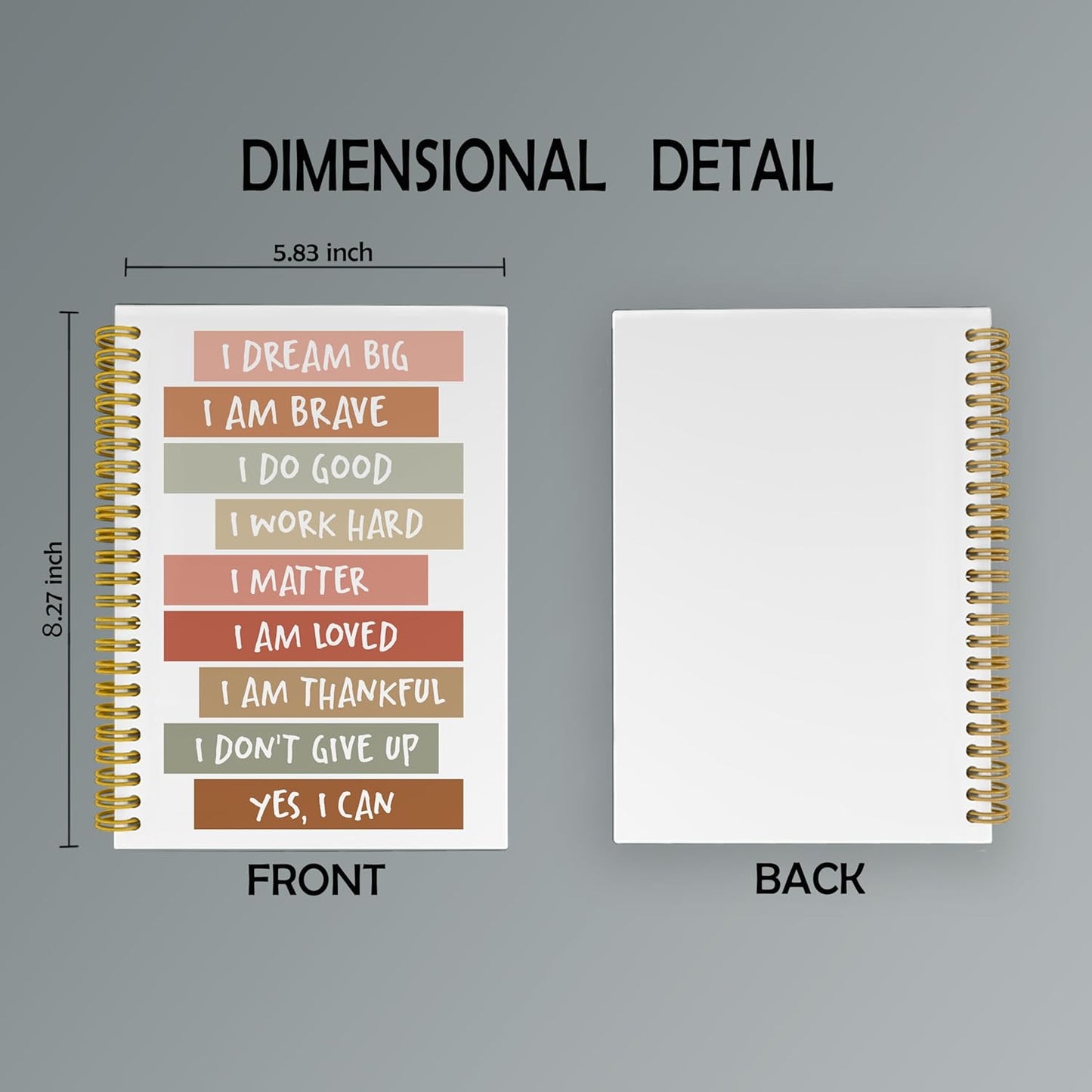 Inspirational Notebook, Positive Affirmations Journal, Daily Affirmations for Women, Inspirational Gifts for Women Girls, Notebooks for Work Note Taking, Spiral Notebook 5.5x8.3 with 164 Pages