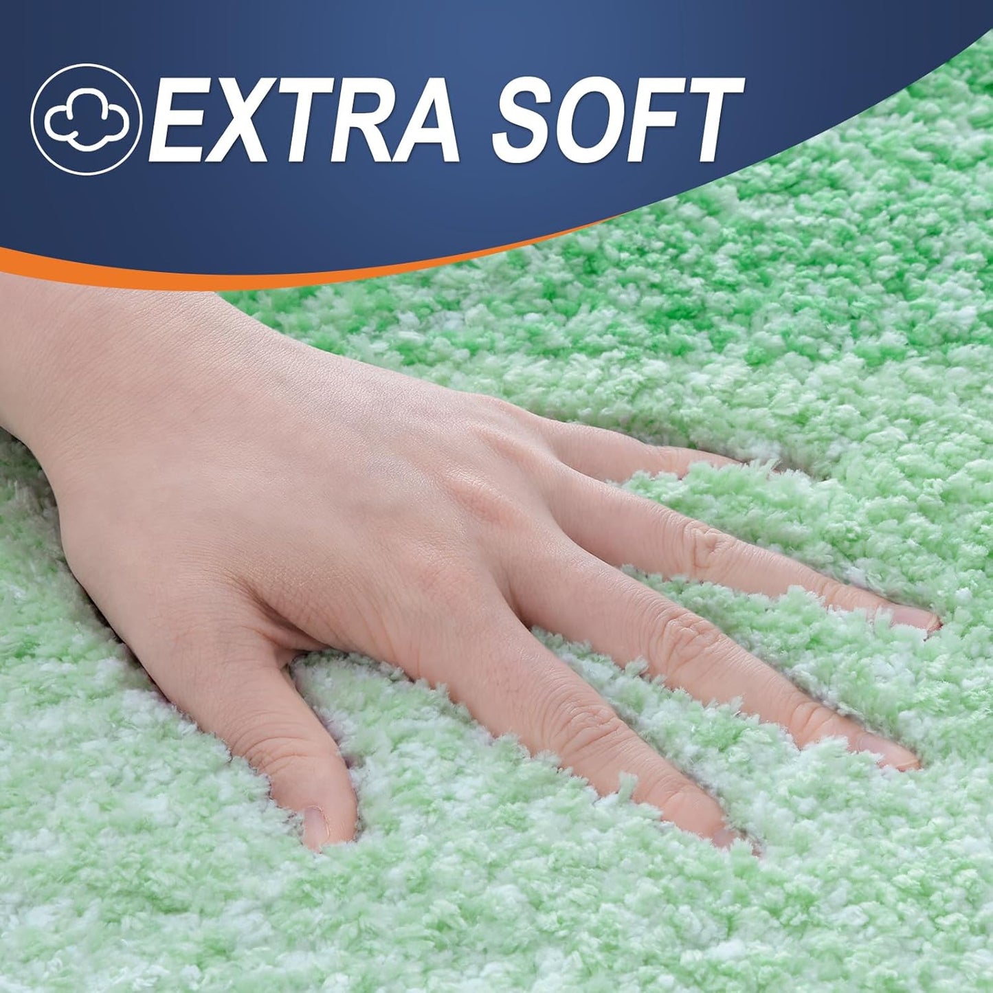 OLANLY Bathroom Runner Rugs 47x17, Extra Soft Absorbent Microfiber Bath Rugs, Rubber Backing, Quick Dry, Machine Washable Bath Mats for Bathroom Floor, Tub and Shower, Home Decor Accessories, Green