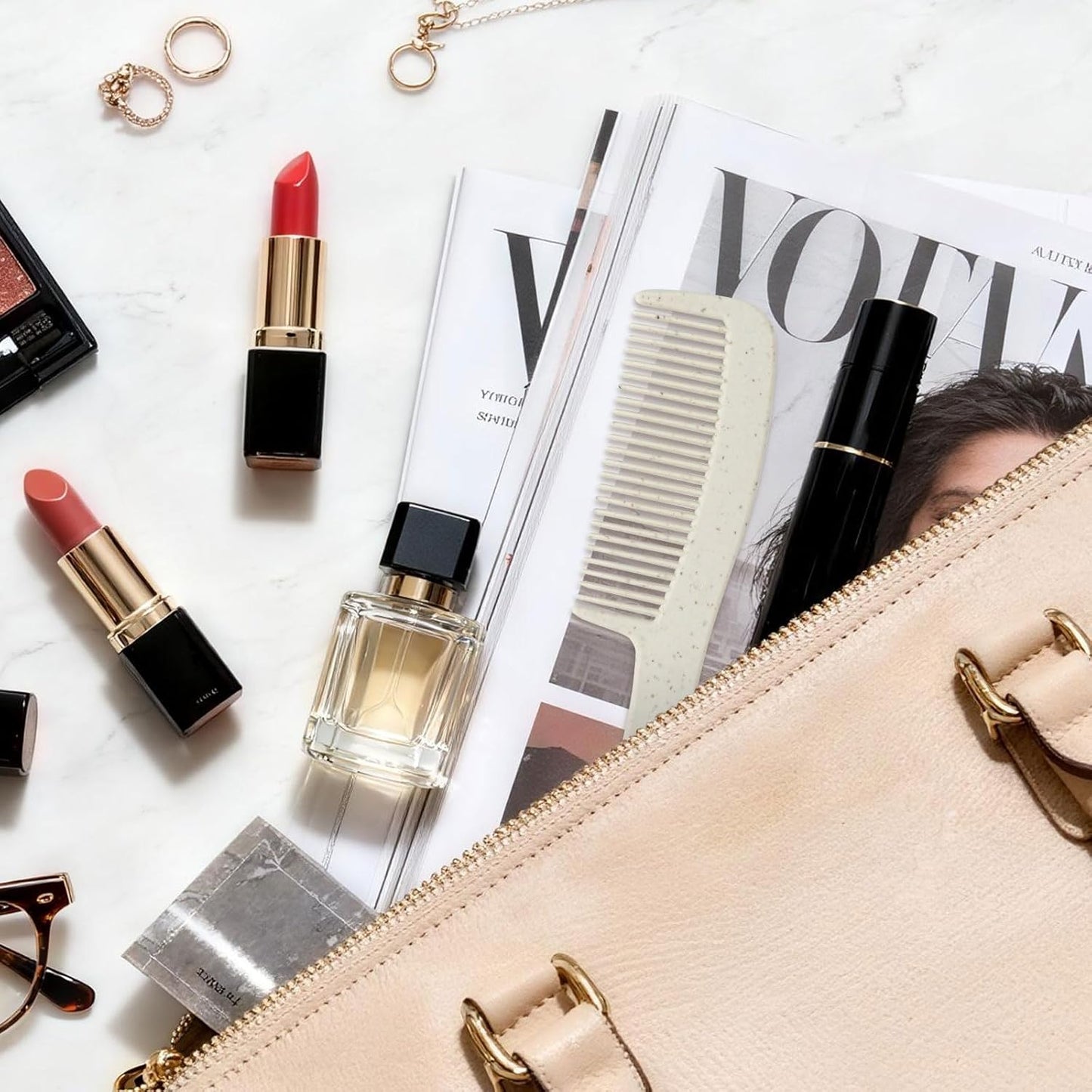 Combs in Bulk Individually Wrapped, 50 Pack Disposable Hair Combs for Hotel, Salon, Home Care and Travel (Wheat)