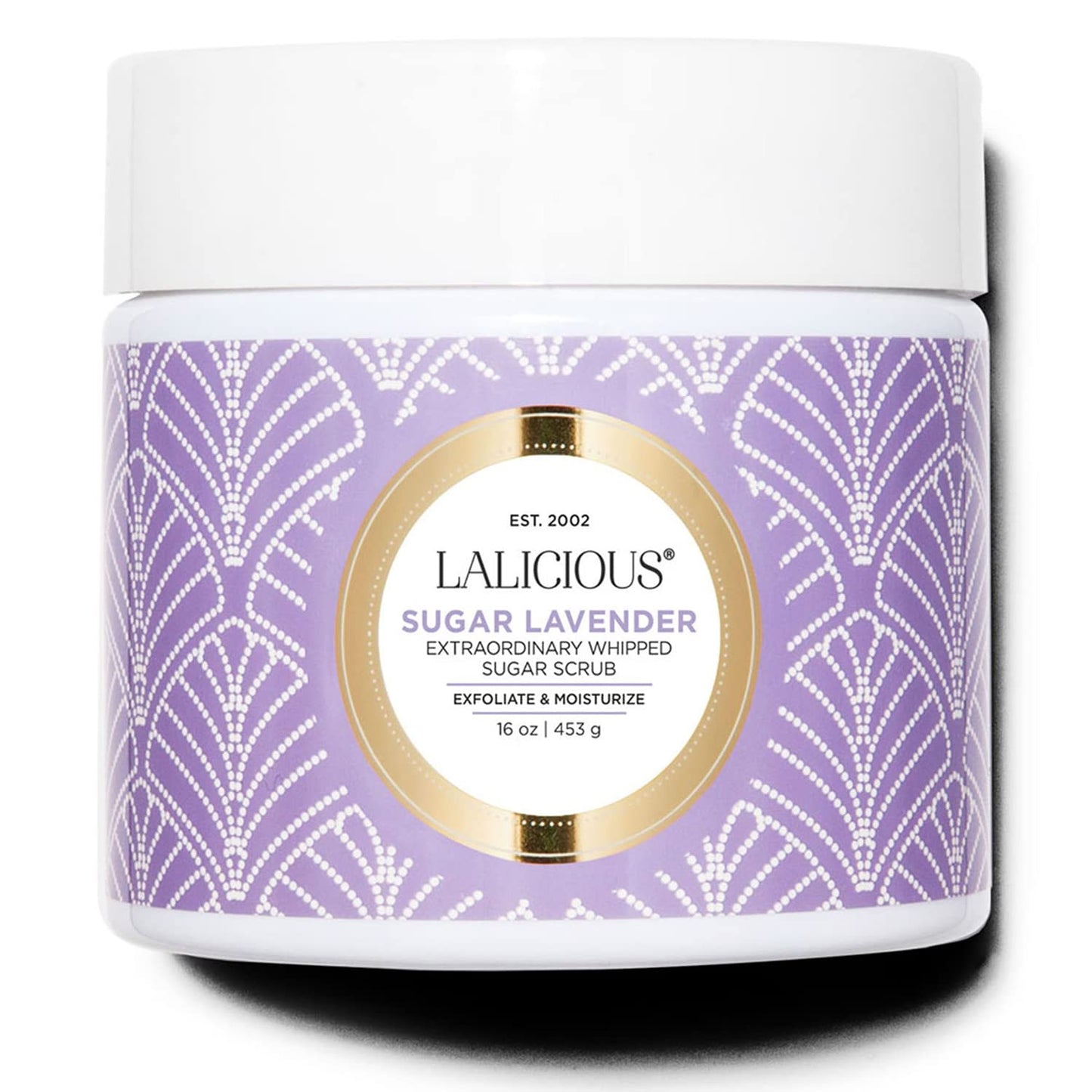 LALICIOUS Sugar Lavender Sugar Scrub, Exfoliating Body Scrub, Moisturizing Extraordinary Whipped Body Exfoliator, Gentle Exfoliating Body Scrubber Exfoliator for Radiant Skin, No Parabens - 16oz