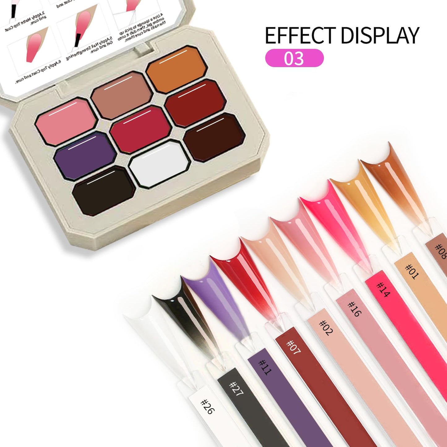 Simple Basic Gradient Nail Polish Adhesive 9-Color Versatile Combination For Daily Nail Art, Quickly Adapted To Various Ombre Nail Polish Styles (3)