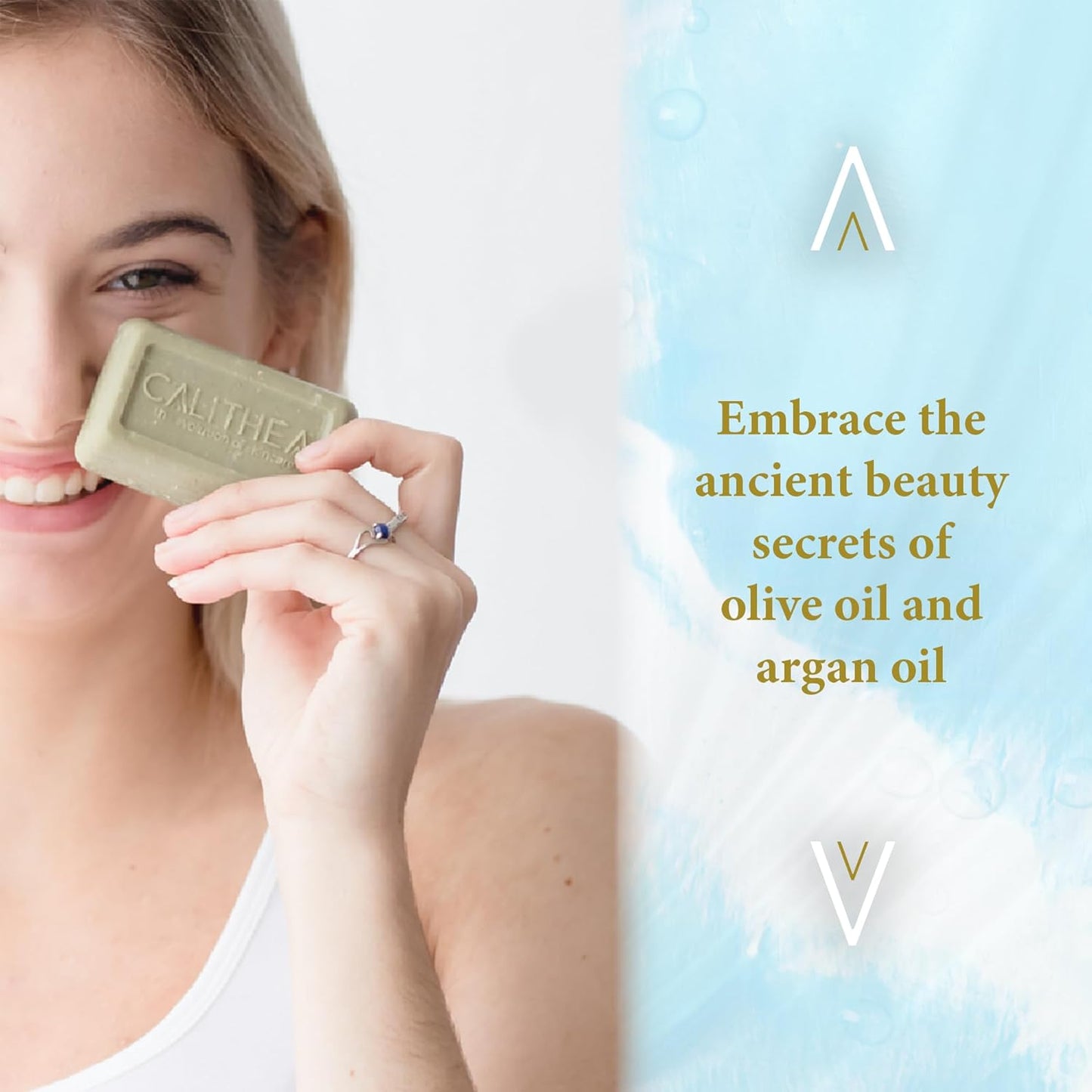 Calithea 3 Pack Soap Bars: Olive Oil Soap with Argan Oil