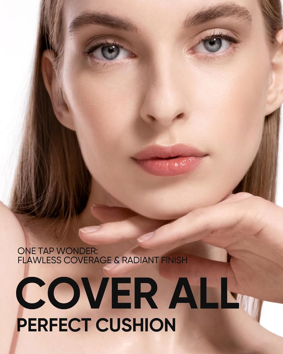 Full Coverage Cushion Foundation, Weightless, Skin Fit, Satin Glow Finish, Oil-Control Waterproof Foundation, Sweatproof Flawless BB Cream CC Korean Makeup Buildable
