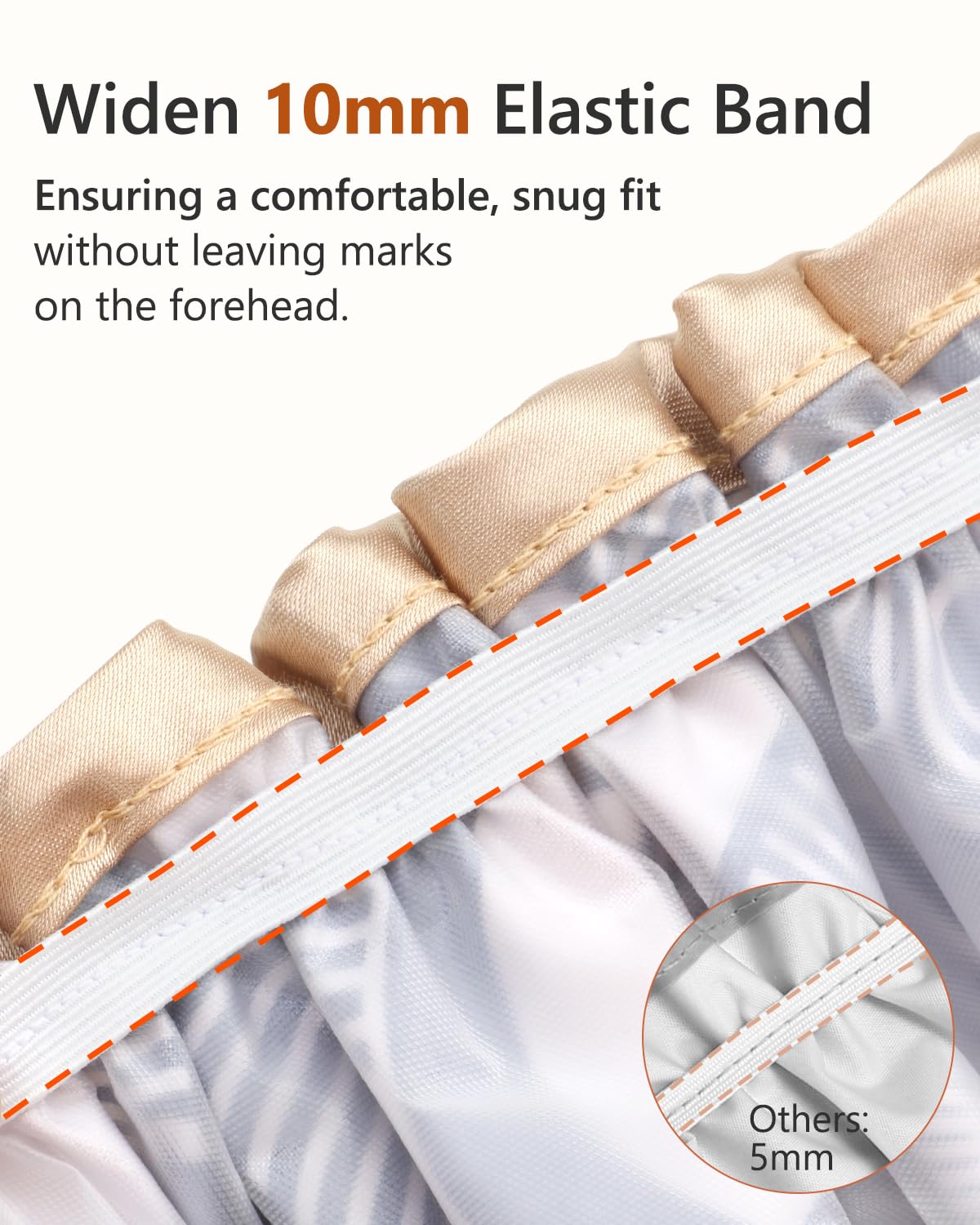 mikimini Medium Shower cap for Women and Girls,Champagne Shower Caps with Lace, Pack of 2,Double Layer Waterproof, Reusable, Washable, High-quality