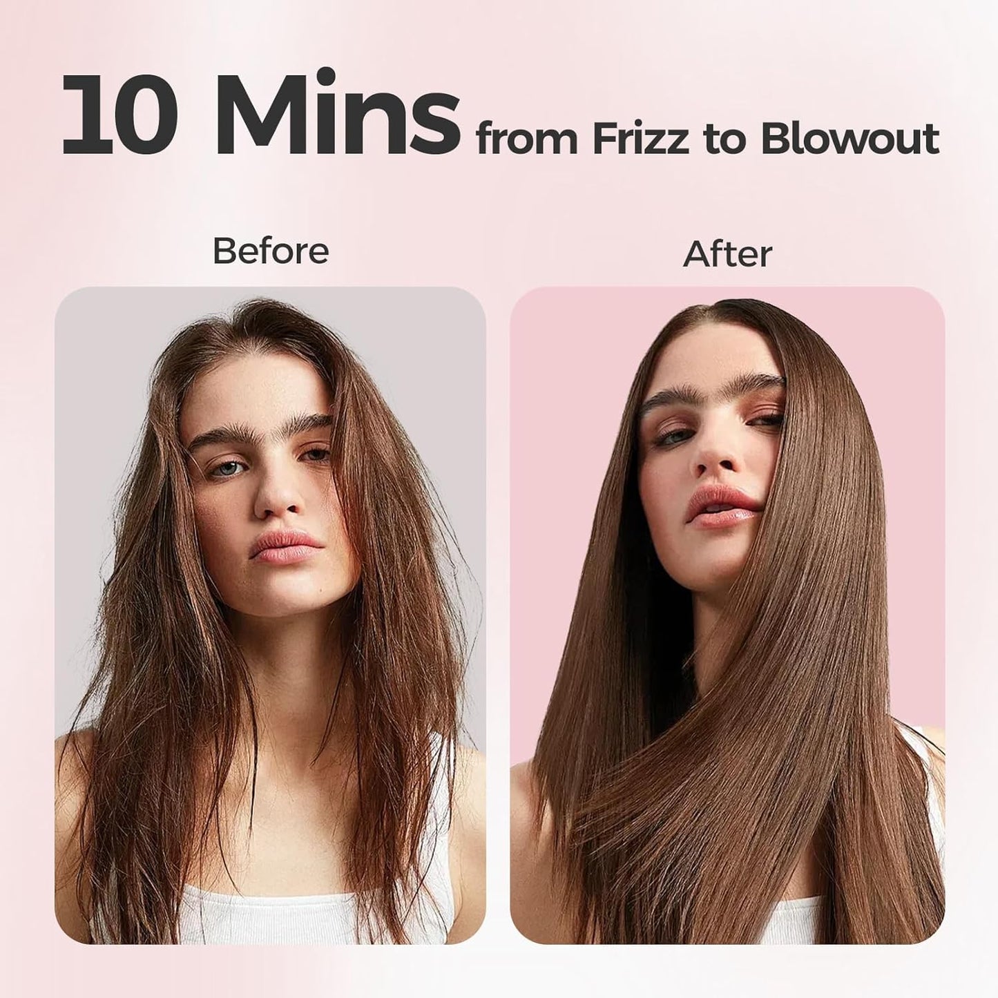 CONFU Blow Dryer Brush, 4-in-1 Styling Tools Hair Dryer and Styler Volumizer with Negative Ion Anti-frizz Blowout, Hot Air Brush for Drying, Straightening, Curling