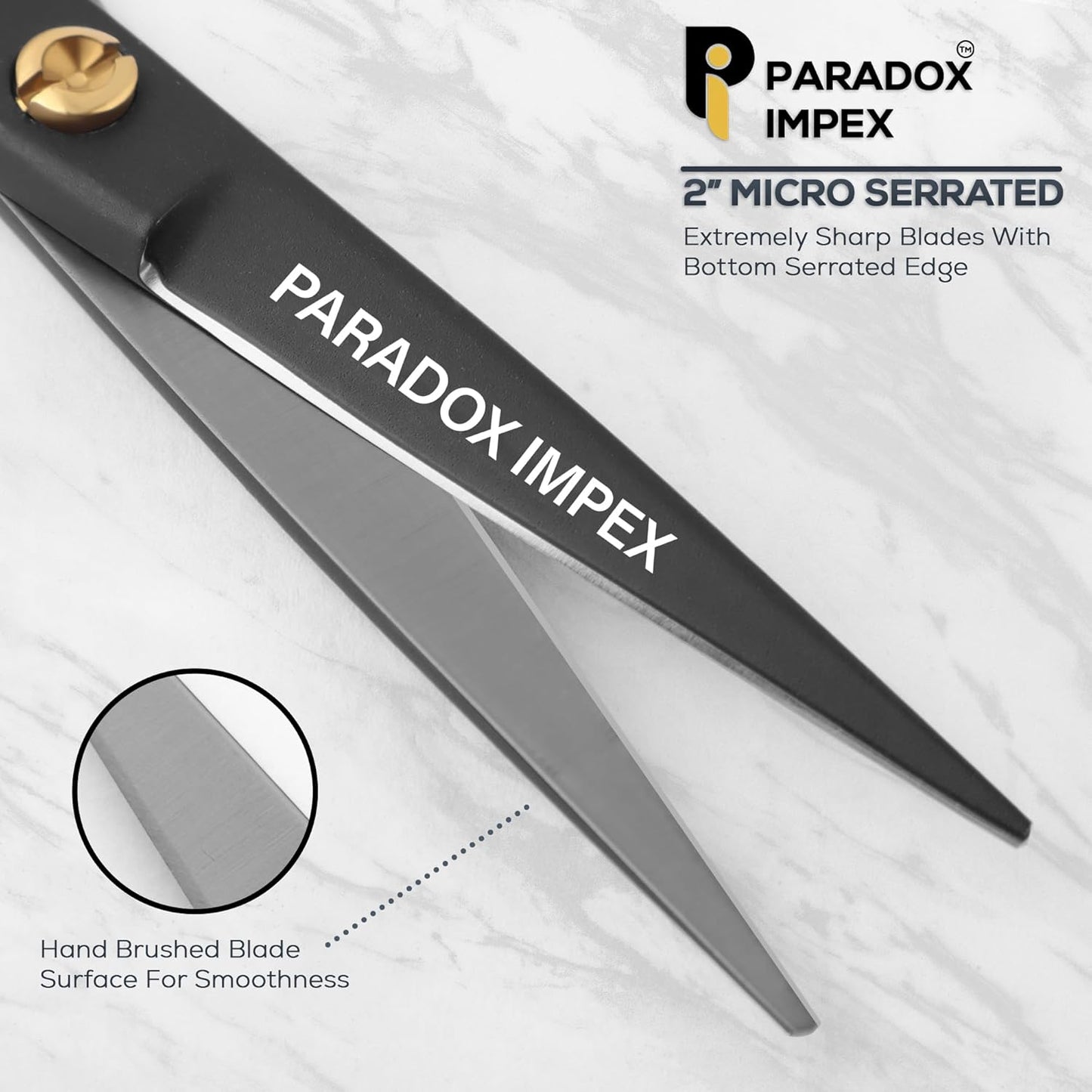 5” Beard and Mustache Scissors, German Stainless Steel Beard Scissors Come with 1 Tweezers, 1 Beard Comb, 1 Mustache Comb and Pouch, Hair Scissors for All Facial Hairs. (Black)