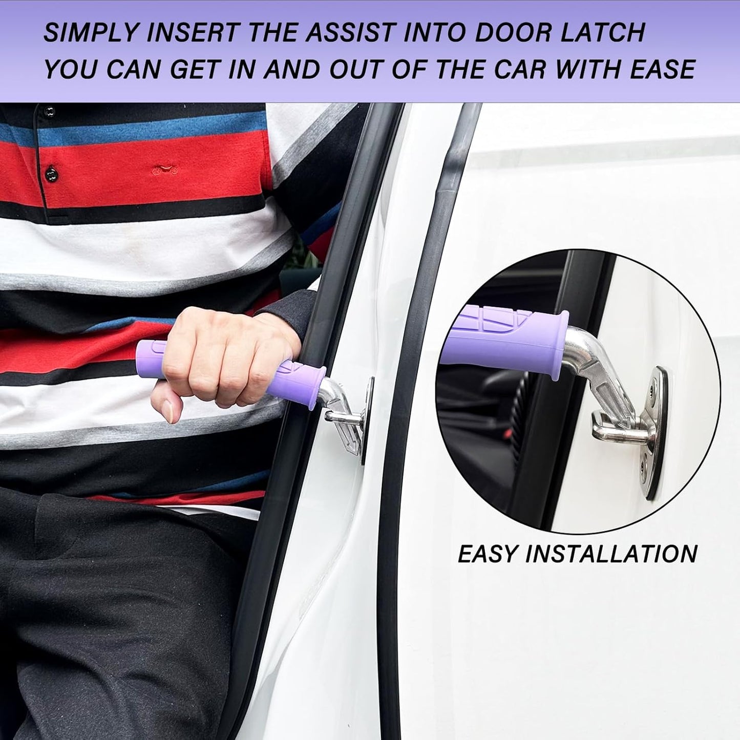 2 Pack Car Door Handle for Elderly Car Handle Assist for Easy Sit to Stand Assistance Auto Grab Bar Cane Support Aid Portable Assistive Device for Seniors and Handicap - Best Gifts for Elderly