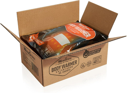 Body Warmers with Adhesive - Heat Warmer Patch Disposable Air Activated Hot Warmers - Up to 12 Hours of Heat - WarmSpark