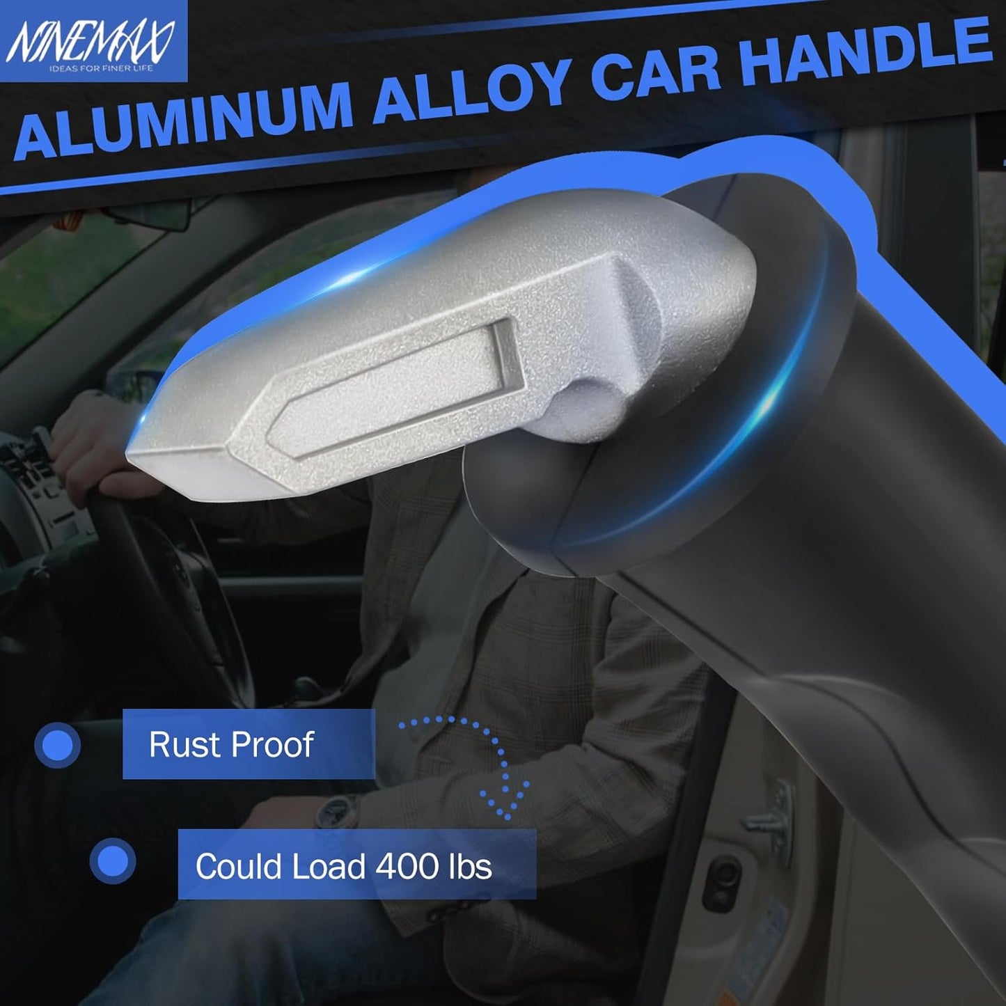 Car Door Handle for Elderly Car Handle Assist Support, Auto Grab Handles, Portable Car Door Cane for Seniors, Handicap (1 pc with Strap)