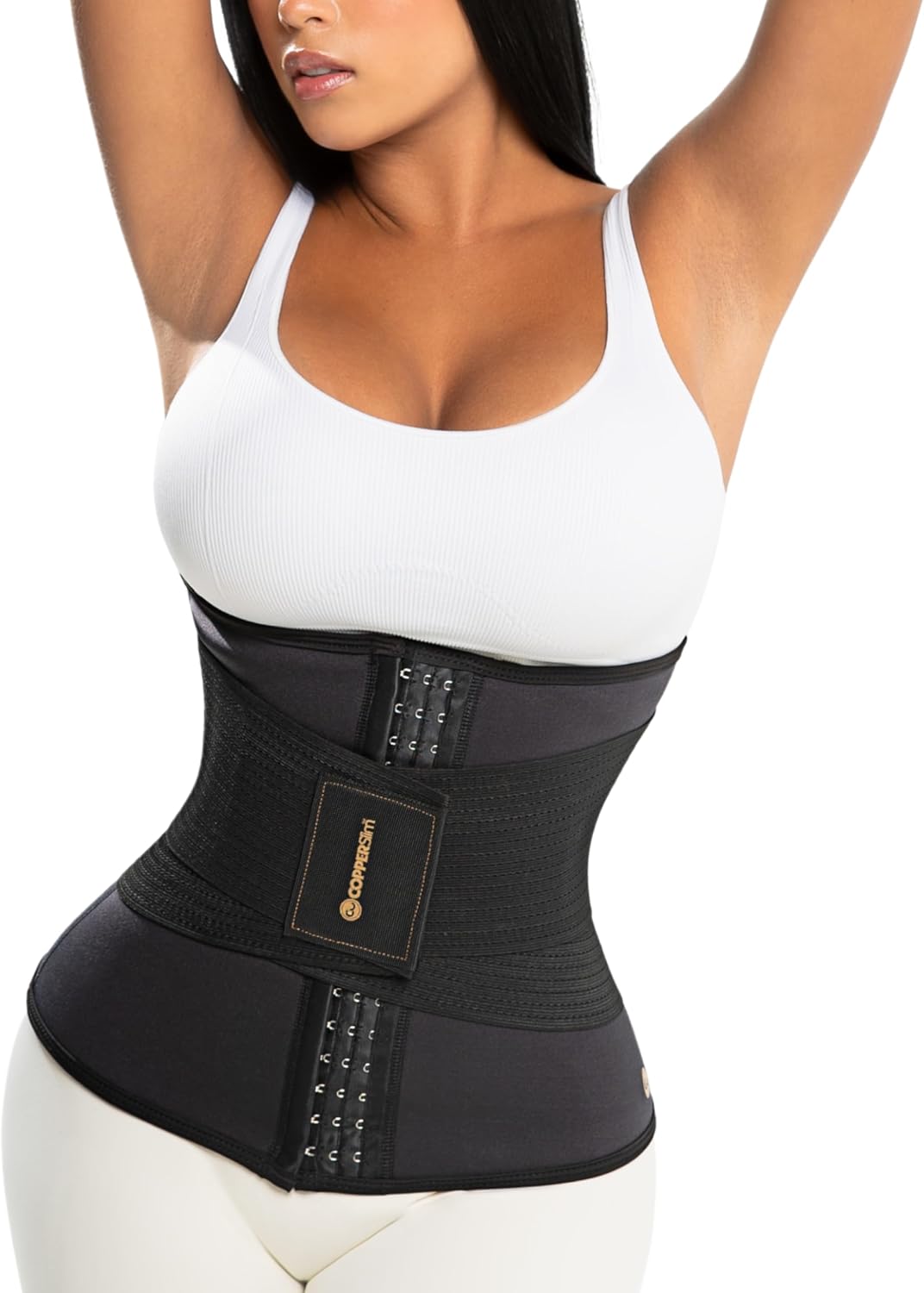 COPPER SLIM Women’s Hourglass Body Sculpting Kit - Waist Cincher & Waist Trainer with Sweat Fabric for Full-Body Slimming
