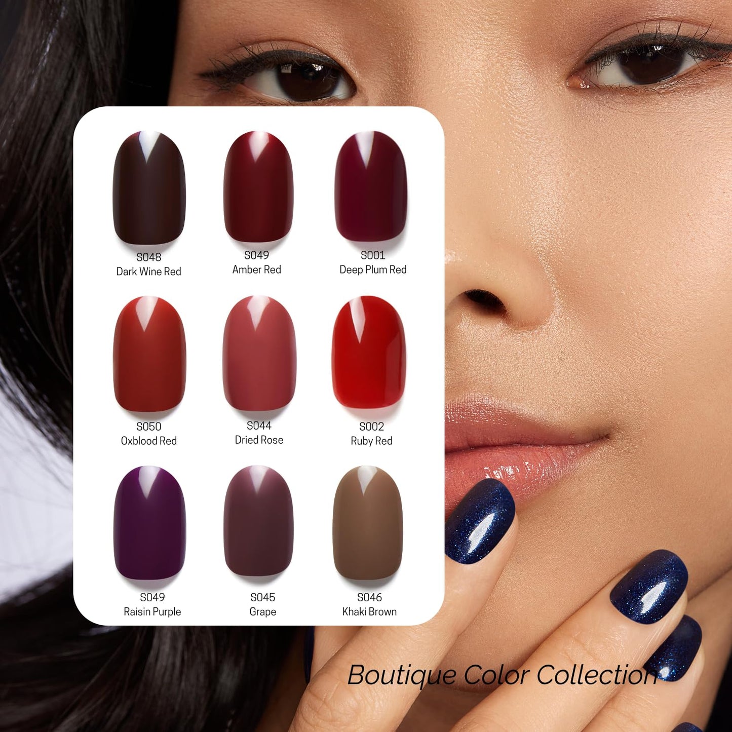 NAILOG One Step Gel Nail Polish 12ml Top Coat Color Gel Base 3-In-1 Formula Soak Off UV Gel Polish for Home DIY & Gifting | Dark Wine Red