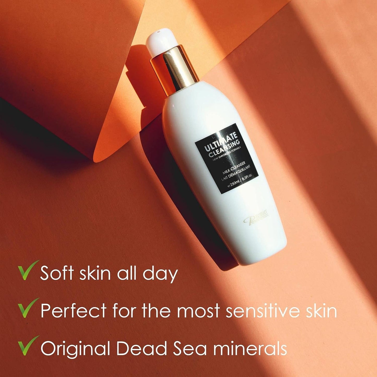 Premier Dead Sea Cleansing Milk, gentle face Cleanser & Make-up remover milk cleanser for face, sensitive and all Skin types, Classic collection skin care 8.45fl oz