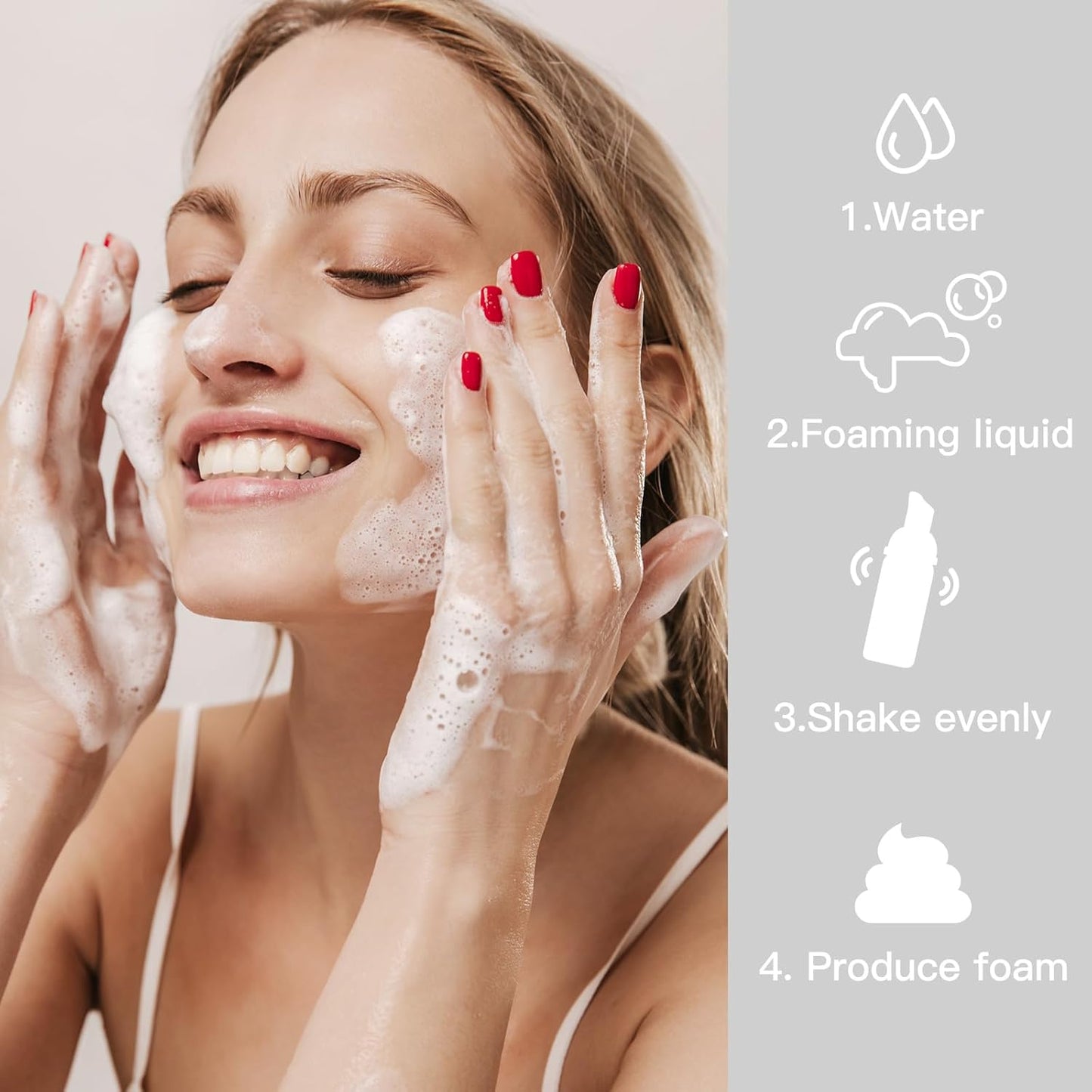 2oz Foam Bottle, Empty Travel Foaming Pump Dispenser for Hand Soap, Lash Cleanser, Shampoo (3PCS, Clear)