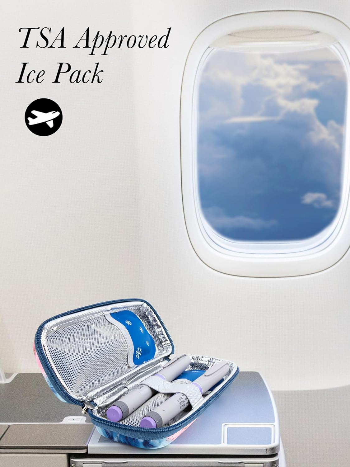 Leng Ke TSA Approved Ice Packs 2 pcs, Upgraded Reusable Ice Packs for Insulin Cooler Travel Case