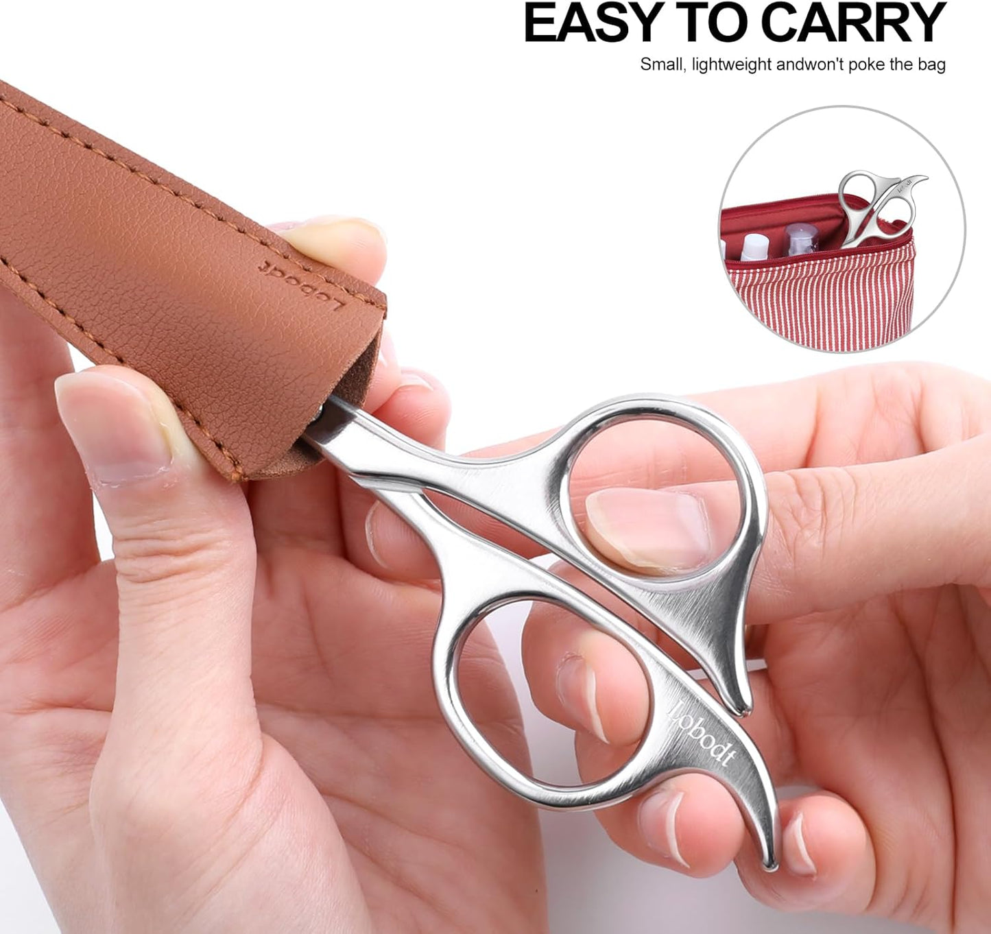 4.7-inch professional nose hair scissors, round-headed stainless steel small scissors, suitable for trimming facial hair, ear hair, eyebrows, bathroom, personal care and beauty (silver)