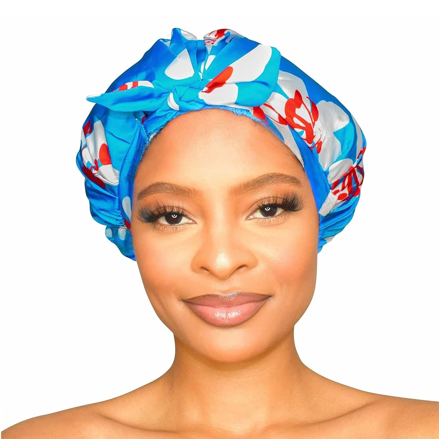 GRACE & COMPANY Luxury Shower Cap For Women - 100% Waterproof, Reusable, Washable & Breathable Shower Caps - Gramercy