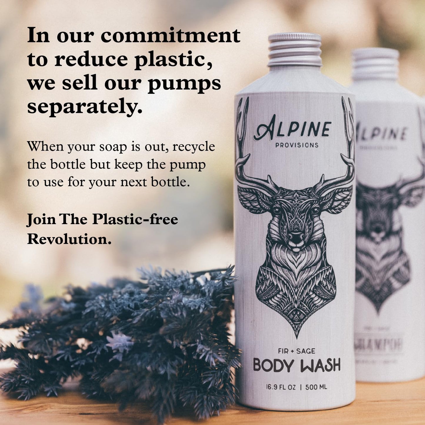 Alpine Provisions Cedar & Sandalwood Moisturizing Body Wash - Cleanse Naturally with Essential Oils - Vegan, Sulfate & Plastic Free - Gentle on Skin Natural Body Wash for Men and Women - 16.9 fl oz
