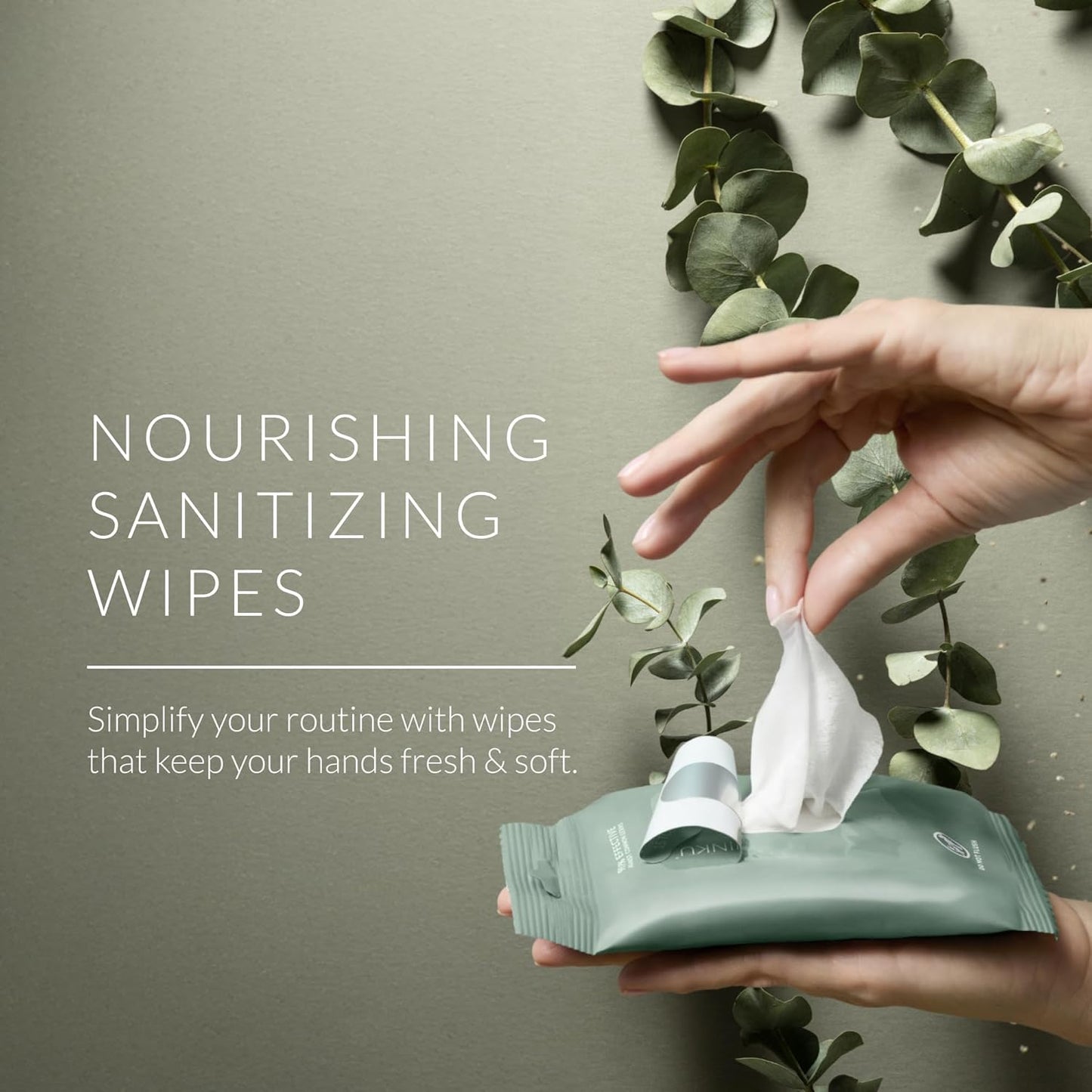 Noshinku Eucalyptus Hand Sanitizer Wipes, 6-Pack (90 Towelettes) – Resealable Travel Wipes with Ethyl Alcohol, Aloe & Green Tea, Plant-Based Fiber, Essential Oil Scents, Cruelty-Free & No Dyes