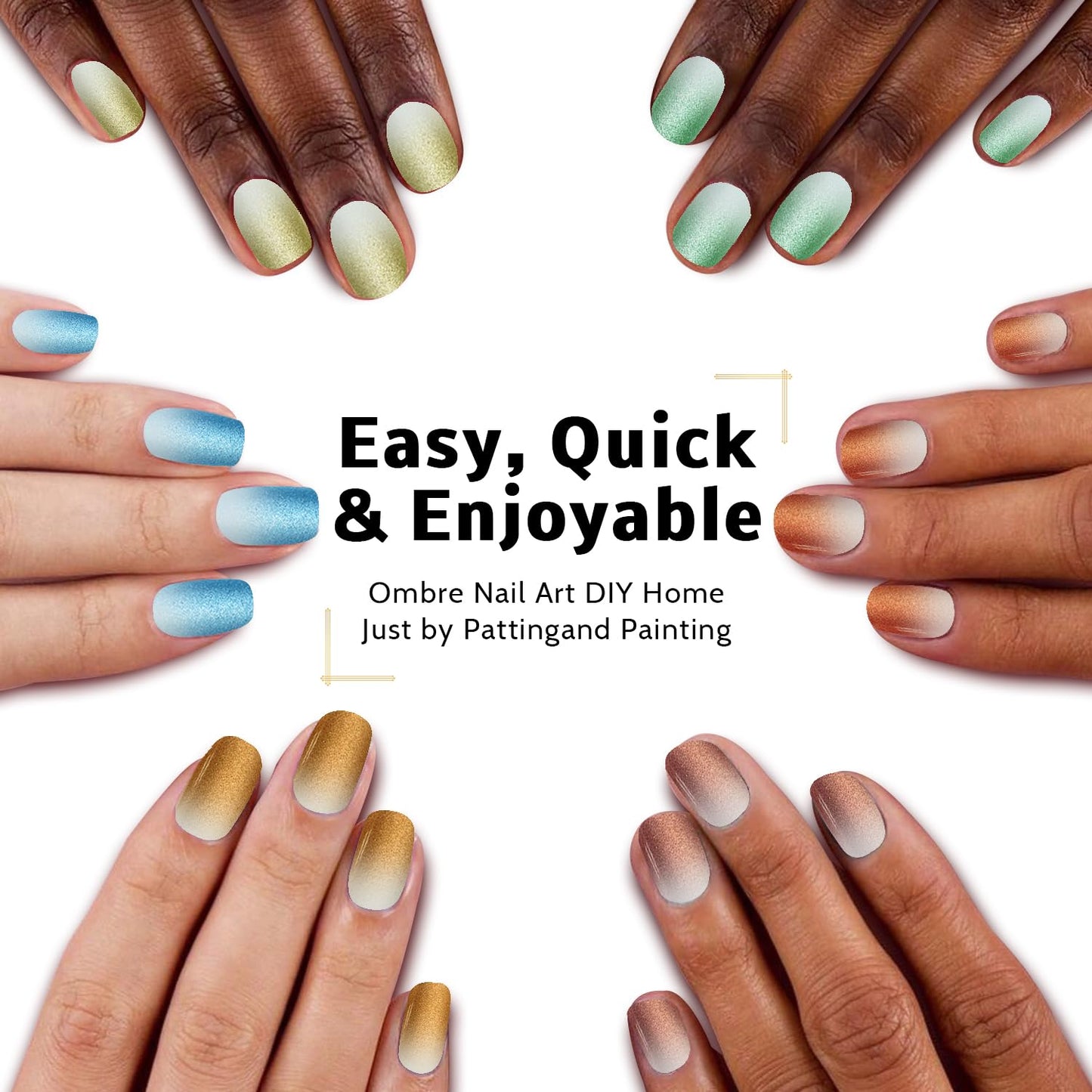 Sponge Pat Paint Nail Gel, 9 Colors Ombre Nails Gradient Gel Nail Blush Blooming Aura Nails Drawing Stripper Floral Painting Nail Art, No Wipe, UV/LED Curing (9 Colors M)