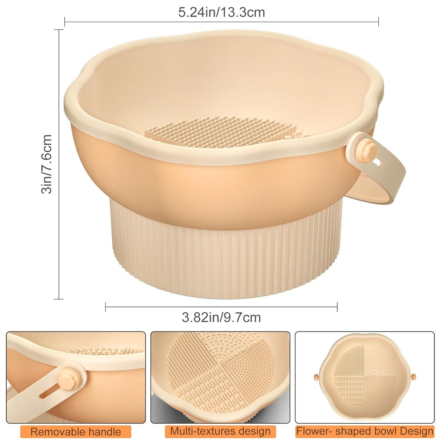 senbowe 3 in 1 Makeup Brush Cleaner Mat, Silicone Makeup Brush Cleaner Bowl Cosmetic Brushes Cleaning Pad Tool Organizer for Storage and Air Drying, Make Up Brush Washing Tool for Sponge