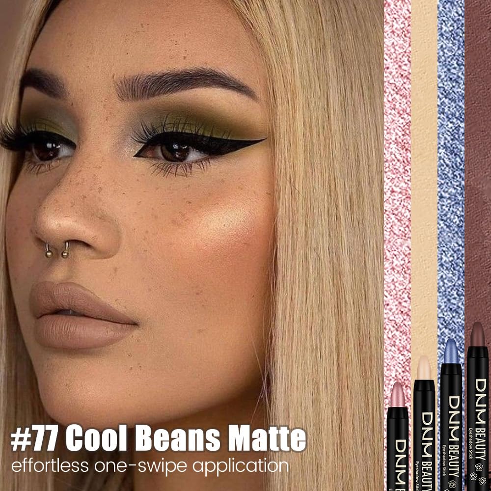 Kaely Cream Eye Shadow Sticks, Cool Beans Matte Eyeliner Pencil Eyeshadow Palette Makeup, Eye Highlighter Brightener Stick for Older Women Waterproof Pigmented, sombras para ojos, New-77