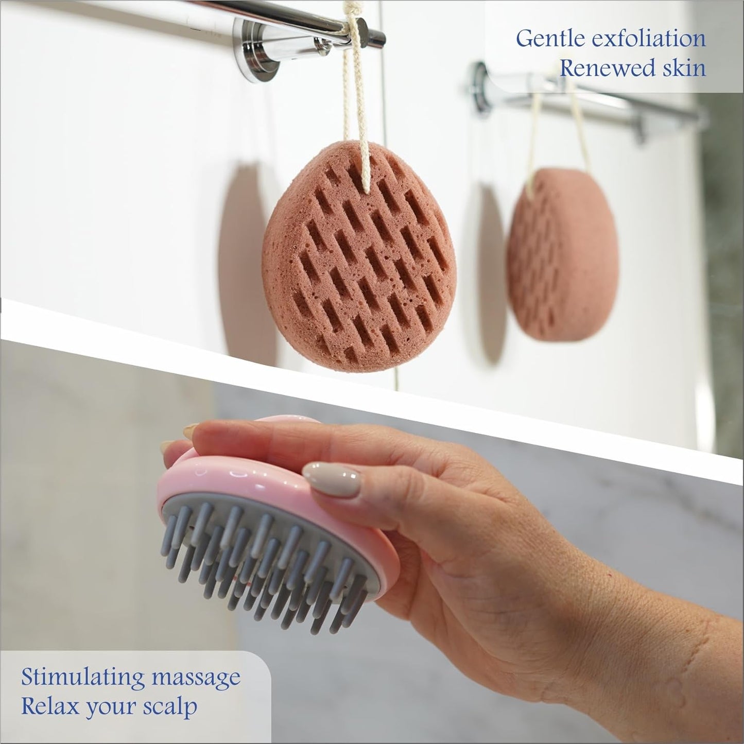 Bath Pillows for tub, Luxury Bathtub Pillow Gift Set, Bath Sponge, Scalp Massage Brush, 4D Air Mesh Cushion, Neck Back Support, Non-Slip Spa Accessories, Relaxing Bath, Gift Bag for Women and Men