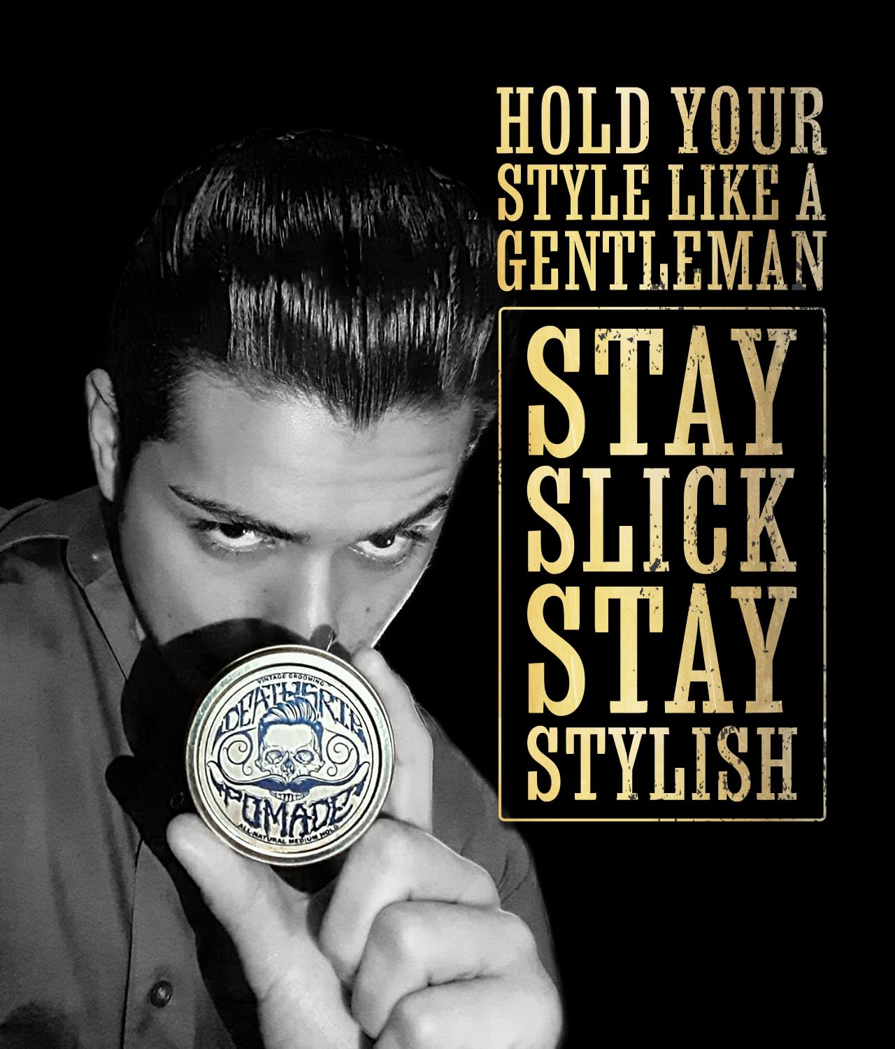 Hair Pomade For Men Grooming Styling Hair or Beard with Beeswax Medium Hold & Shine Like Gel Mousse Cream Or Grease 2 Ounces Natural Handmade in USA Citrus Scented & Essential Oils By Death Grip