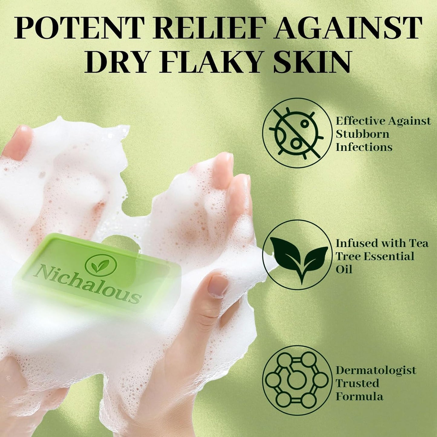 3PCS Tea Tree Soap, Tea Tree Relief Soap Bar, with Tea Tree Oil & Coconut Oil & Witch Hazel, Deep Pore Cleansing, Natural Herbal Foot Soaps Bar for Men & Women – 3.5 oz