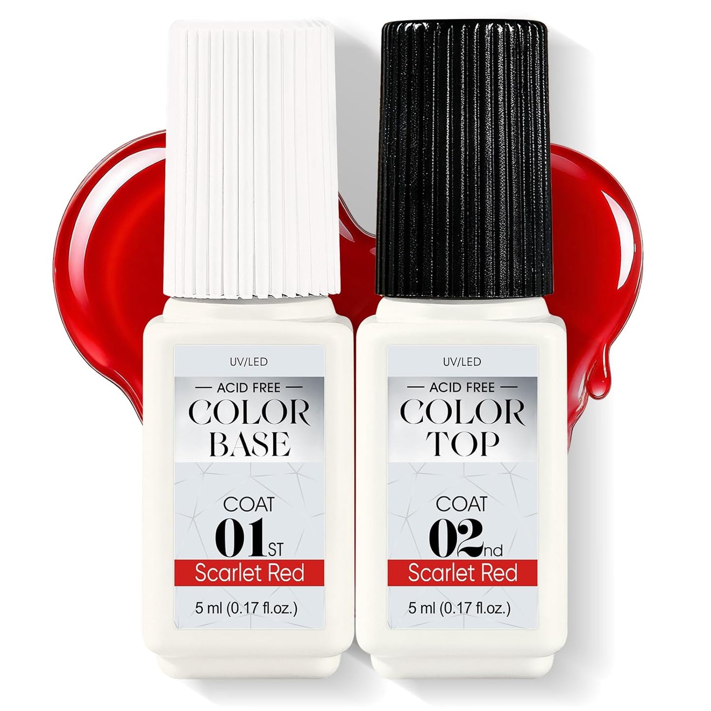 Jofay Fashion Red Gel Nail Polish 10ml - All-in-One Step Gel Polish Soak Off LED/U V Lamp DIY Salon Manicure at Home Long Lasting Glossy Finish Home Nail Salon Gift for Women & Girls (0.33 Fl Oz)