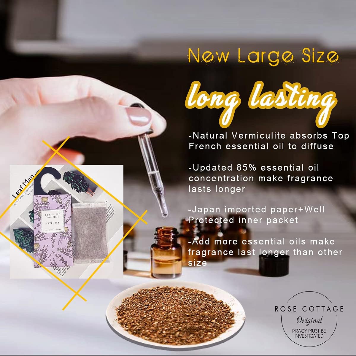 Large 12 Packs Jasmine Hanging Closet Deodorizer Air Freshener Long Lasting Scented Sachets Smell Goods for House