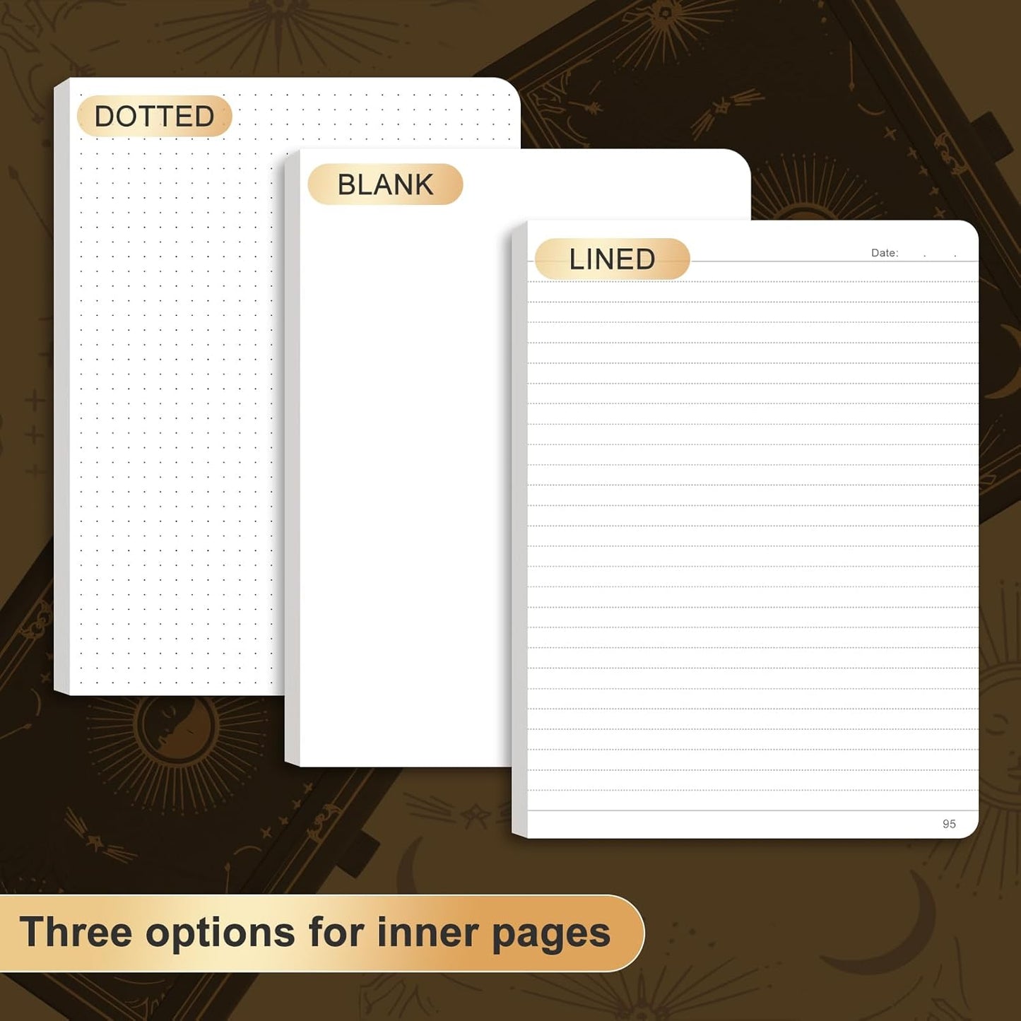 Lined Journal for Women Men, 192 Pages A5 Notebook Journal, Hardcover Notebook with 100Gsm Thick Pages, Leather Note Book for Writing, Travel, Business, Office, Prayer 5.7 x 8.3,Black