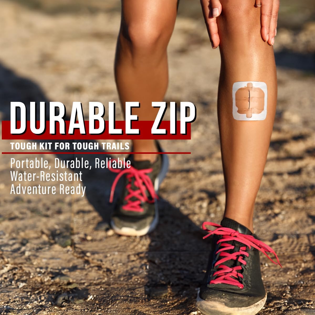 EVERLIT Wound Closure Pack | 4 Pcs Surgical Wound Zip Devices for Cut & Laceration Wound Repair | Sterile, Suture-Free, Stitch-Less Adhesive Butterfly Bandage Strips for Emergency First Aid Care