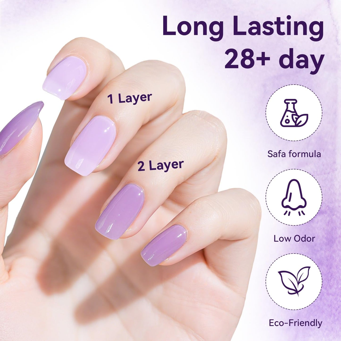 JODSONE Jelly Gel Nail Polish Set of 6 Colors Purple Set for Salon Manicures and DIY Nail Art at Home Need U V Cured Gift for Women