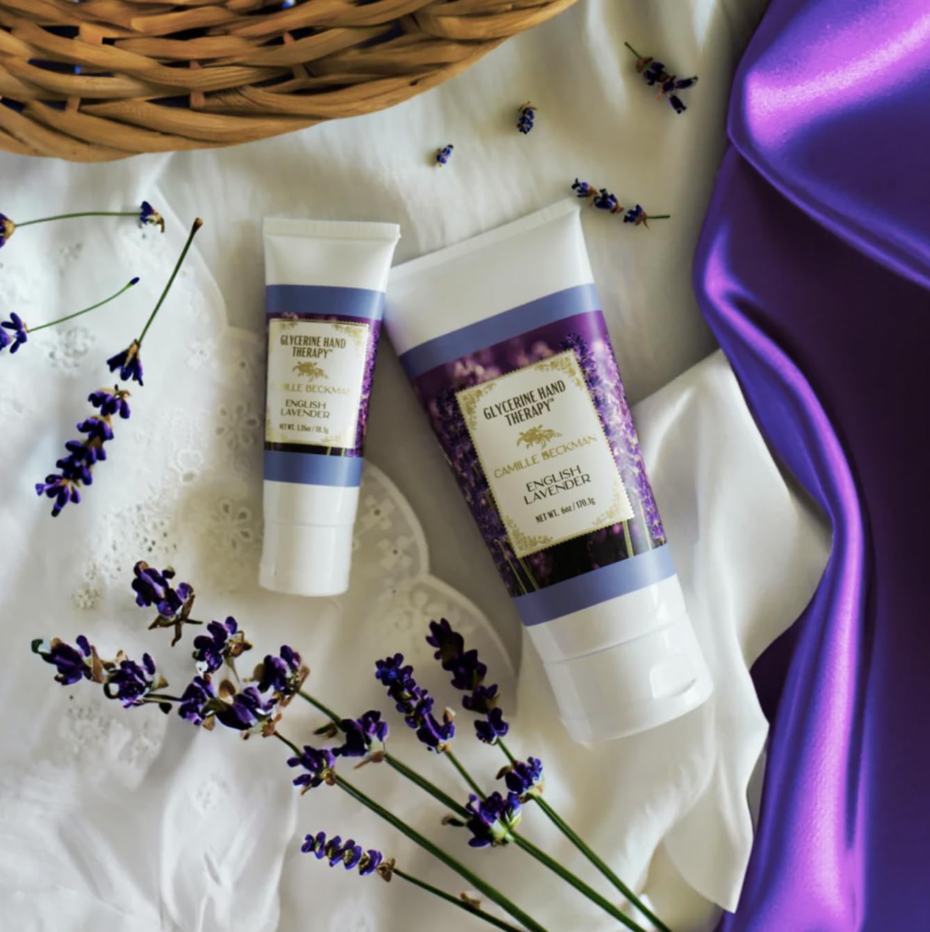 Camille Beckman Glycerine Hand Therapy Cream, English Lavender, 6 Ounce