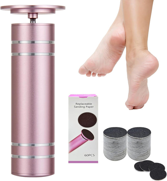 Electric Foot Callus Remover with 60 Pcs Sandpaper Discs, Adjustable Speed Electric Foot File Grinder, Professional Pedicure Tool for Dead Skin & Cracked Heel