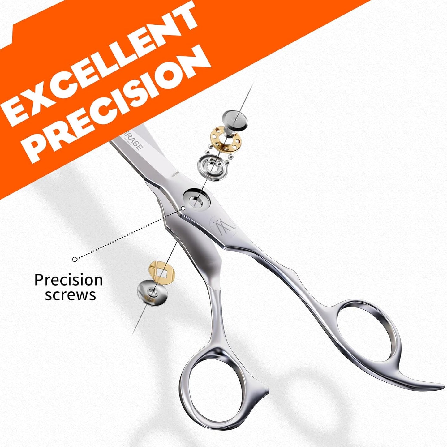 Sirabe HIGH-END 6.3" Professional Hair Cutting Scissors Shears - Ultra Sharp Blades for Precise Cutting - Barber Shears Haircut Scissors 440C Stainless Steel for Salon Hairstyling & Home Hairdressing