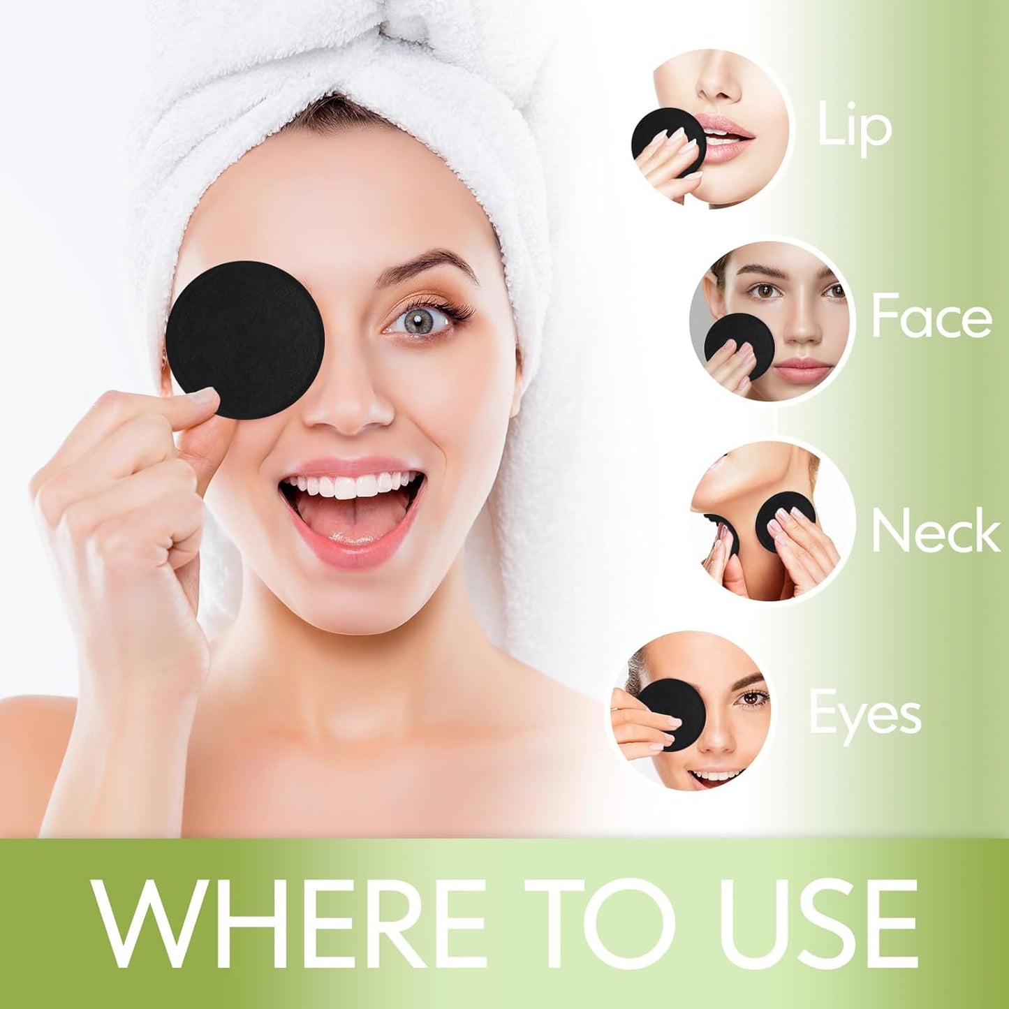 Reusable Bamboo Makeup Remover Pads | 20Pcs Natural Bamboo Reusable Cotton Rounds Makeup Removal Pad| Soft Makeup Remover Set with Bamboo Holder Laundry Bag Headband, Black and Gray