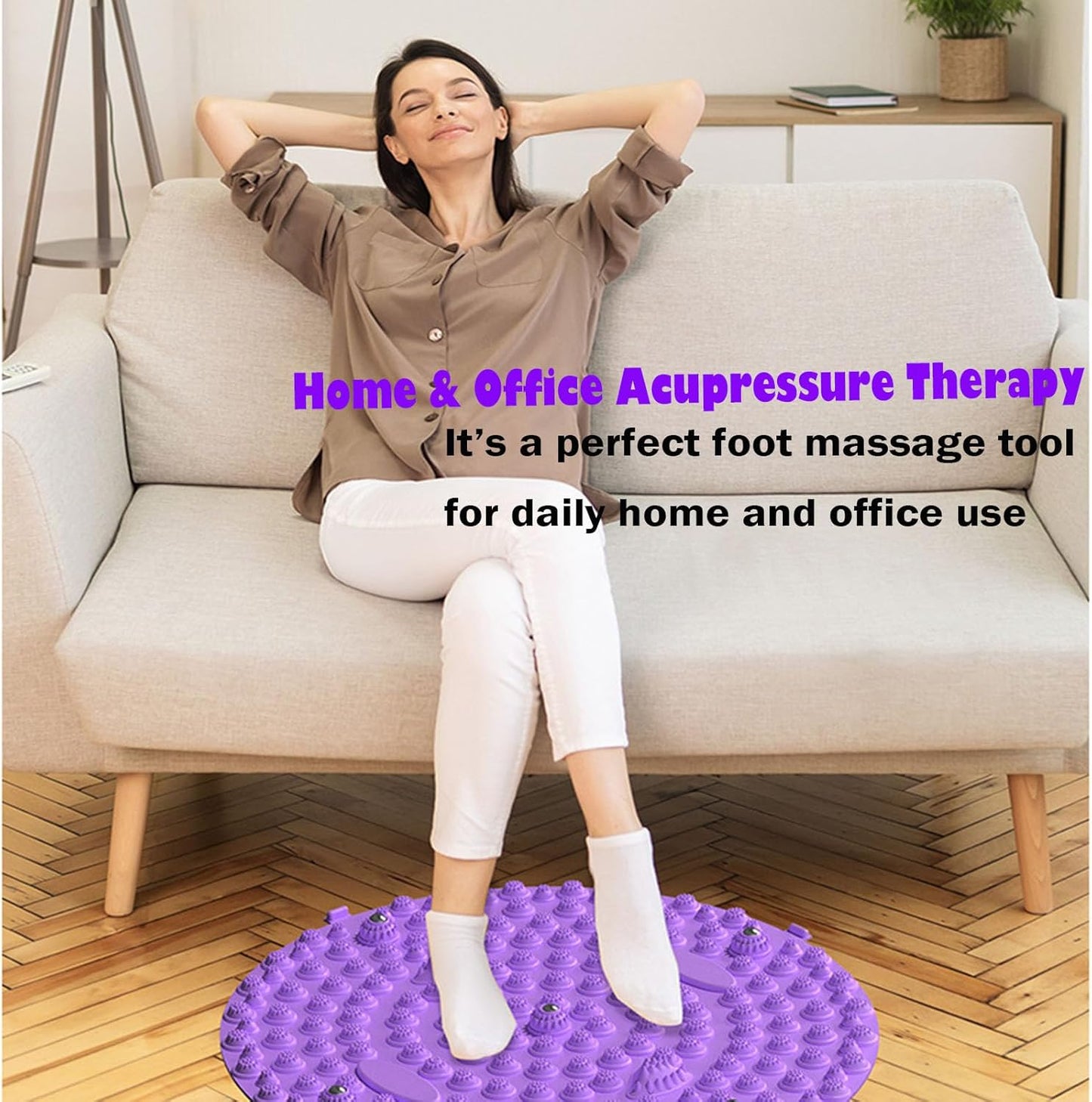 Acupressure Mat for Feet Large 22-inch Foot Massager Mat Reflexology Foot Pressure Point Pad with Magnetic, Anti Fatigue Office Standing Mat, Relief Foot Pain for Elderly Students and Office Workers