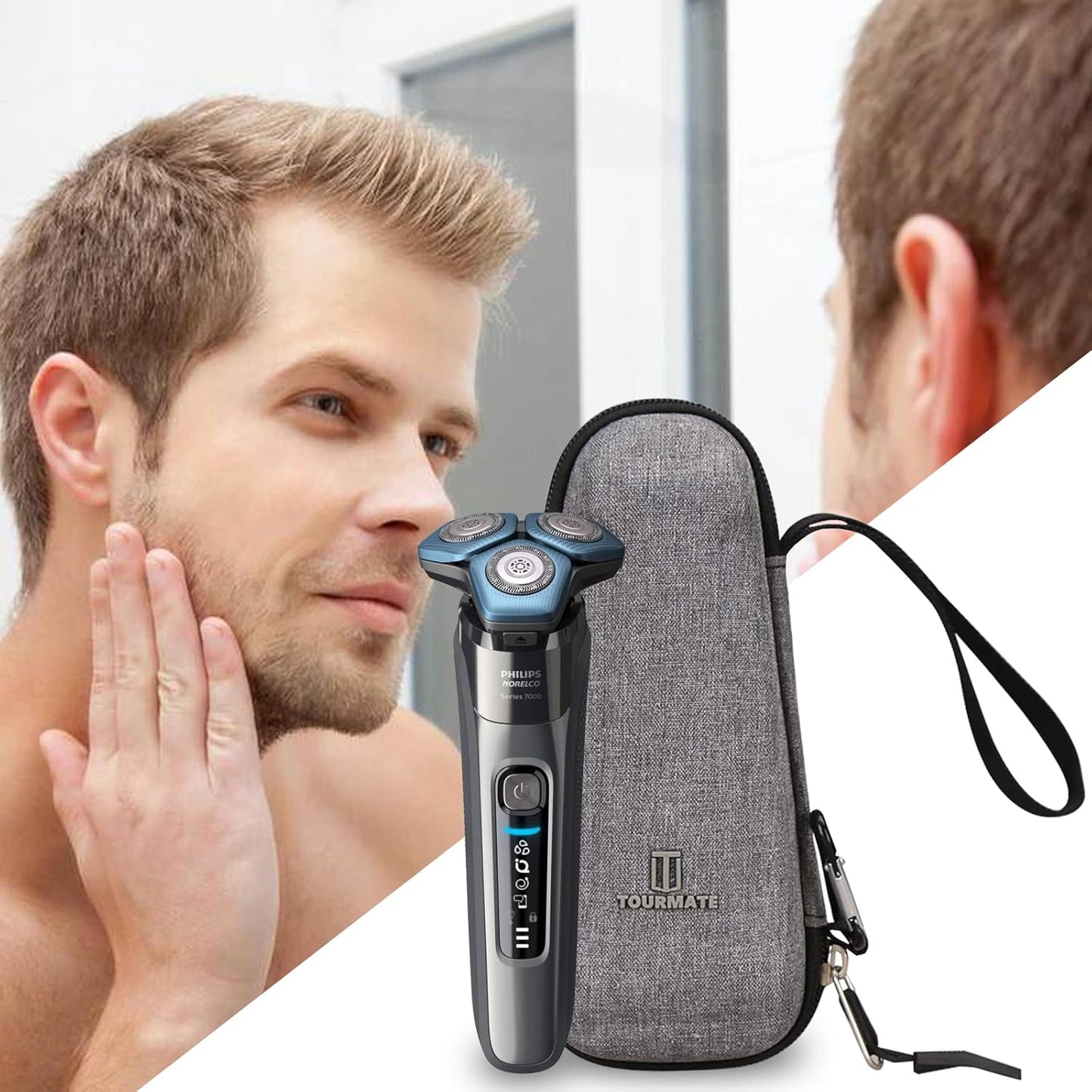 Hard Storage Case for Krovena Women Electric Shaver/Blippish Norelco Men Shaver Series 2100 2300 3500 6800 3100 5500 5100 5300 5700 6880 7000 7100 7200 Wet Dry Rotary Shaver (Case Only)