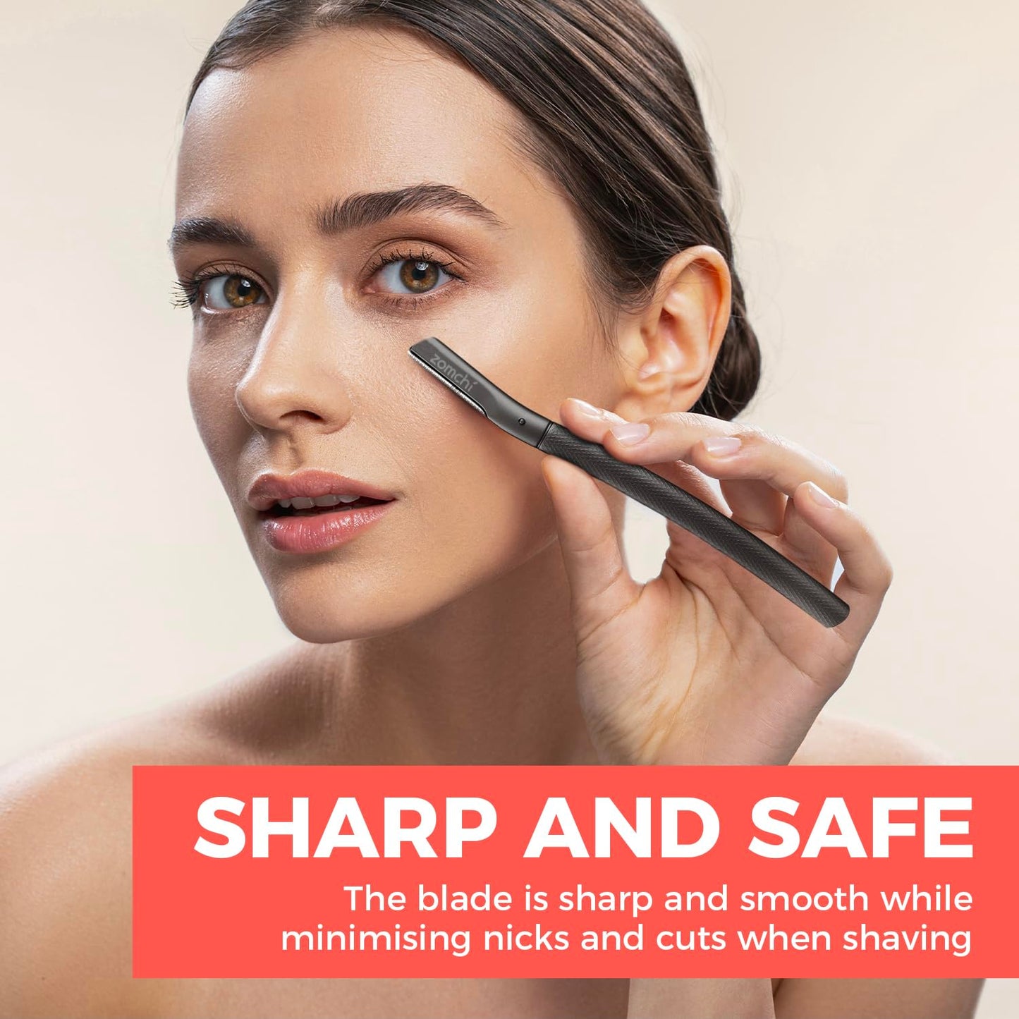 ZOMCHI Eyebrow Razor, Face Razors for Women&Men, Eyebrow Trimmer Shaper with Precision Cover,Facial Shaver with 6 Blades (Black)