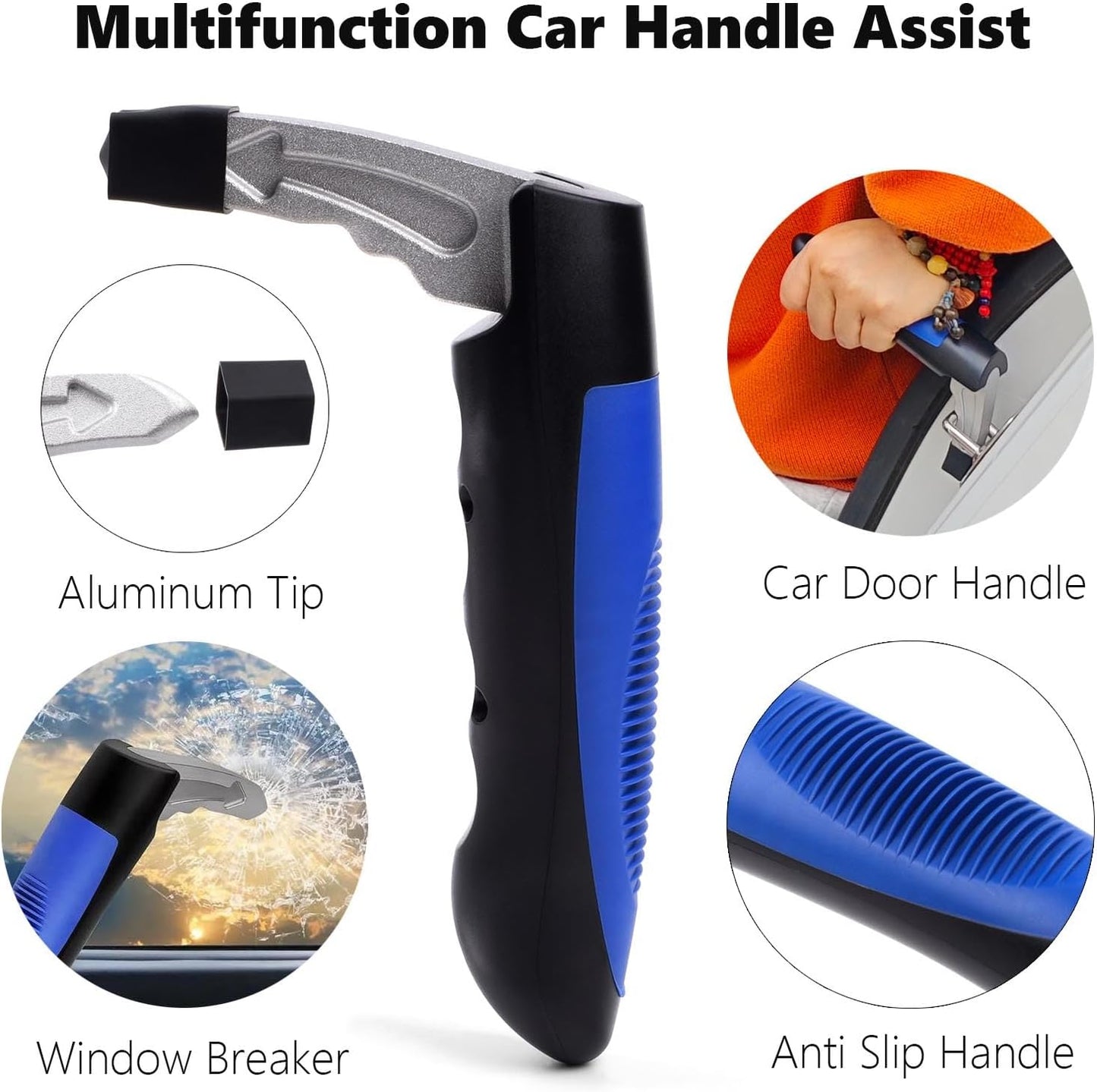 3PC Mobility Standalone Standing Assist Grip Handle/Adjustable Standing Aid Safety Handle/Kit Car Door Assist Handle for Elderly and Handicapped, Injured, Pregnant Woman