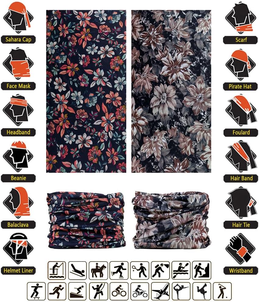 Headband Neck Gaiter Head Wrap Headwear Face Mask Magic Scarf Bandana for Men and Women