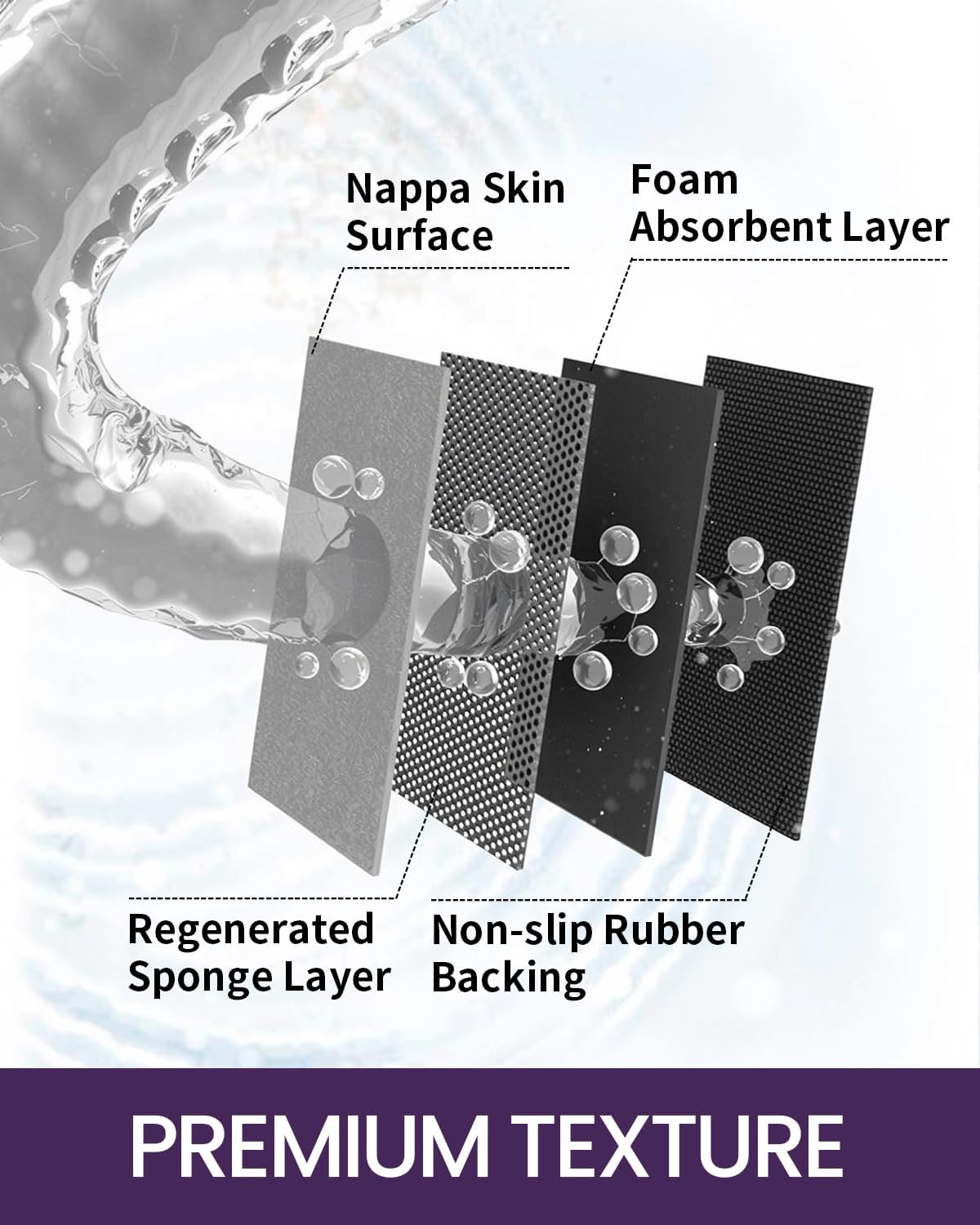 DEXI Bathroom Mat Ultra Thin, Non Slip Bath Rug for Shower Floor, Absorbent Quick Dry Marble Bathmats Low Profile, 17x43, Light Grey