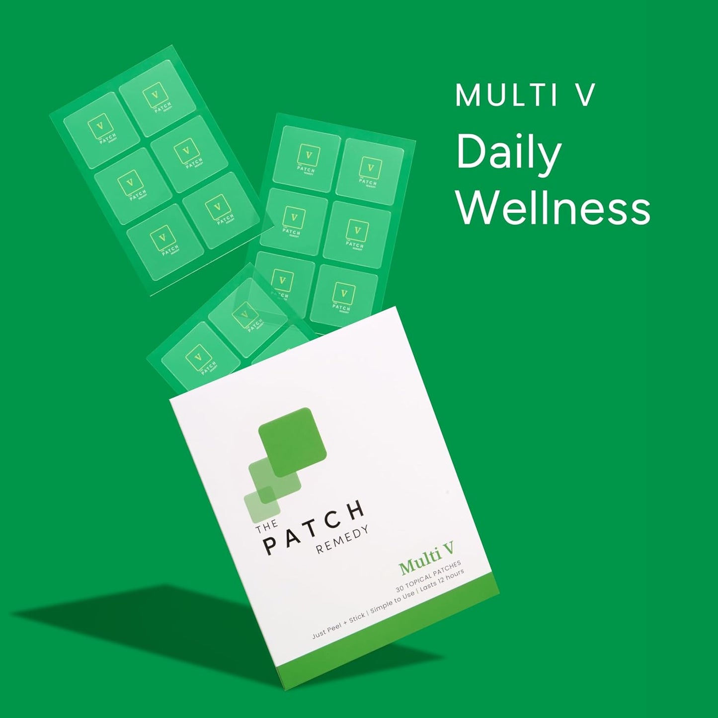 Multi V Patches - Topical Vitamin Plus Blend with D3, K2, Magnesium Chloride, Zinc, Liposomal C, Potassium, Iodide, Biotin Plus More | Nutrient Patch for Women & Men